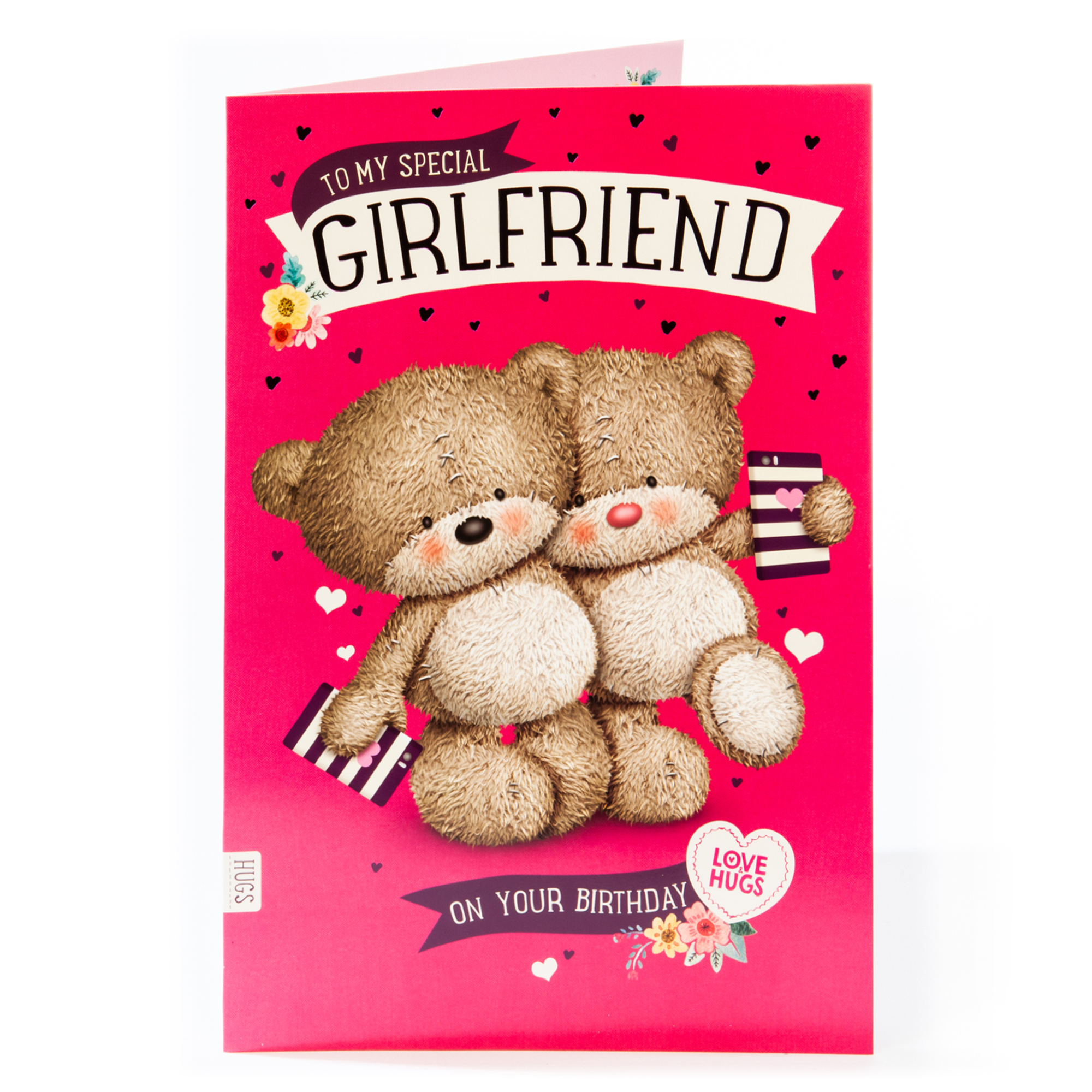 Giant Hugs Bear Birthday Card - Girlfriend 