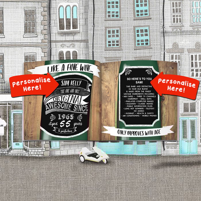Personalised Book - Memory Lane 55th Birthday