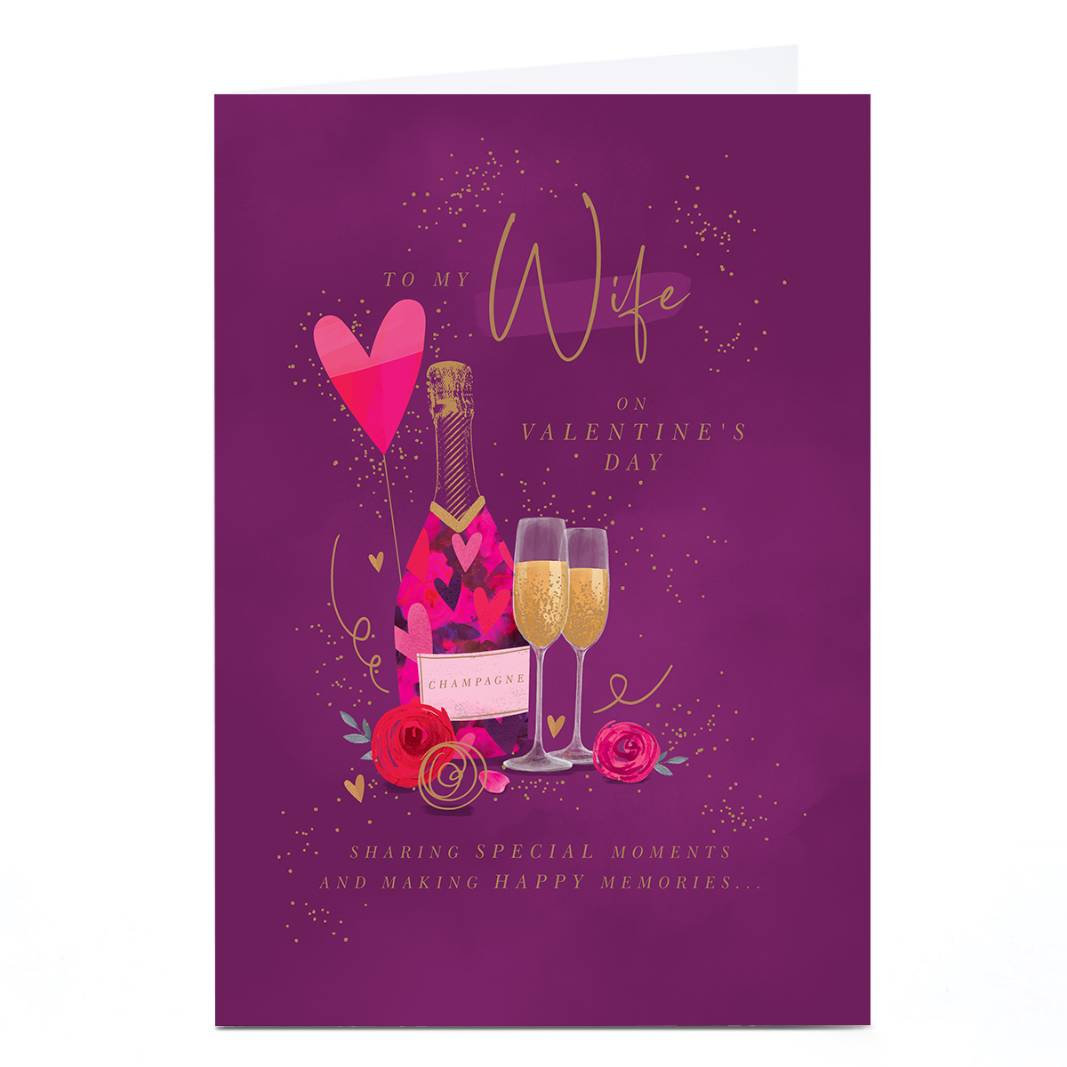 Personalised Valentine's Day Card - Sharing Special Moments Champagne, Wife