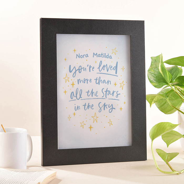 Personalised Loved More Than All The Stars In The Sky Framed Print