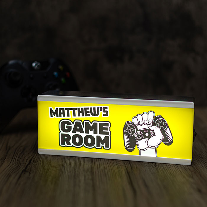 Personalised Room Sign Light Box Game Room
