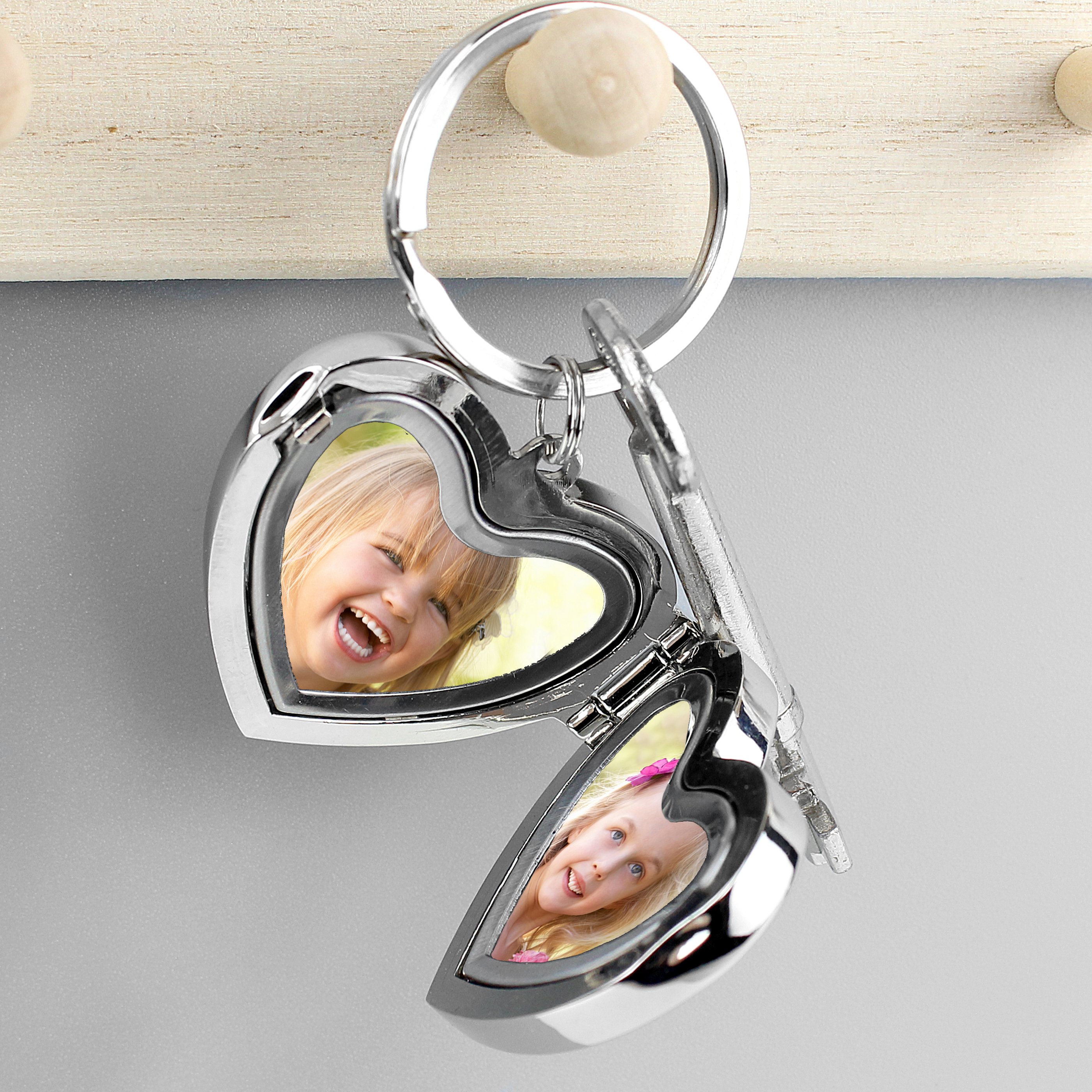 Personalised Heart-Shaped Locket Keyring