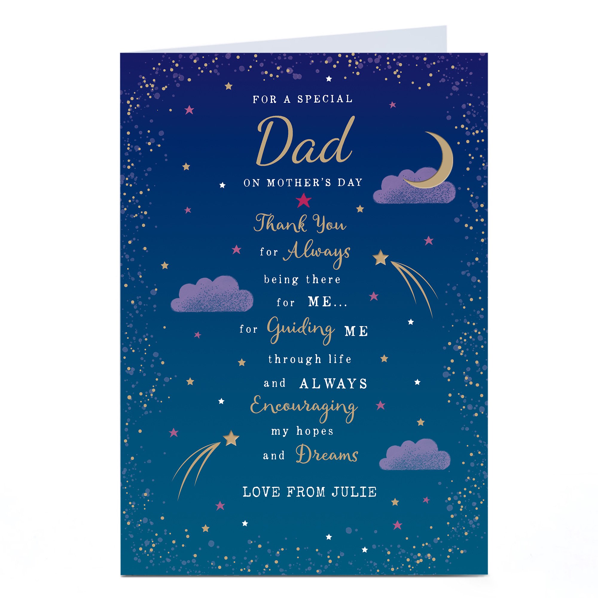 Personalised Mother's Day Card - For A Special, Starry Night