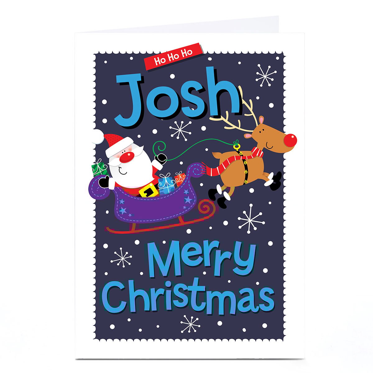 Personalised Christmas Card - Ho Ho Ho, Santa's Sleigh