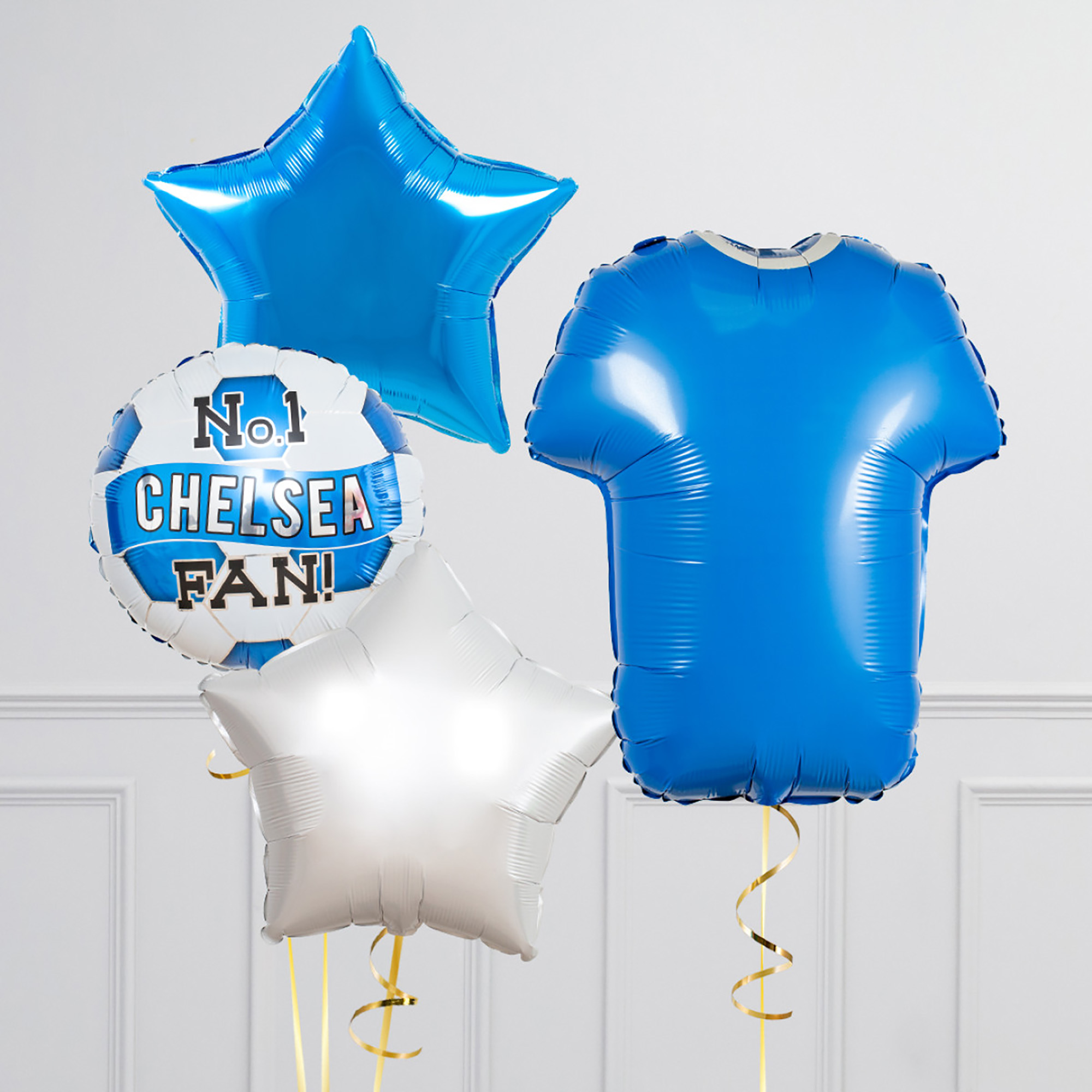 Chelsea Football Club Supershape & Foils Balloon Package - Delivered Inflated!
