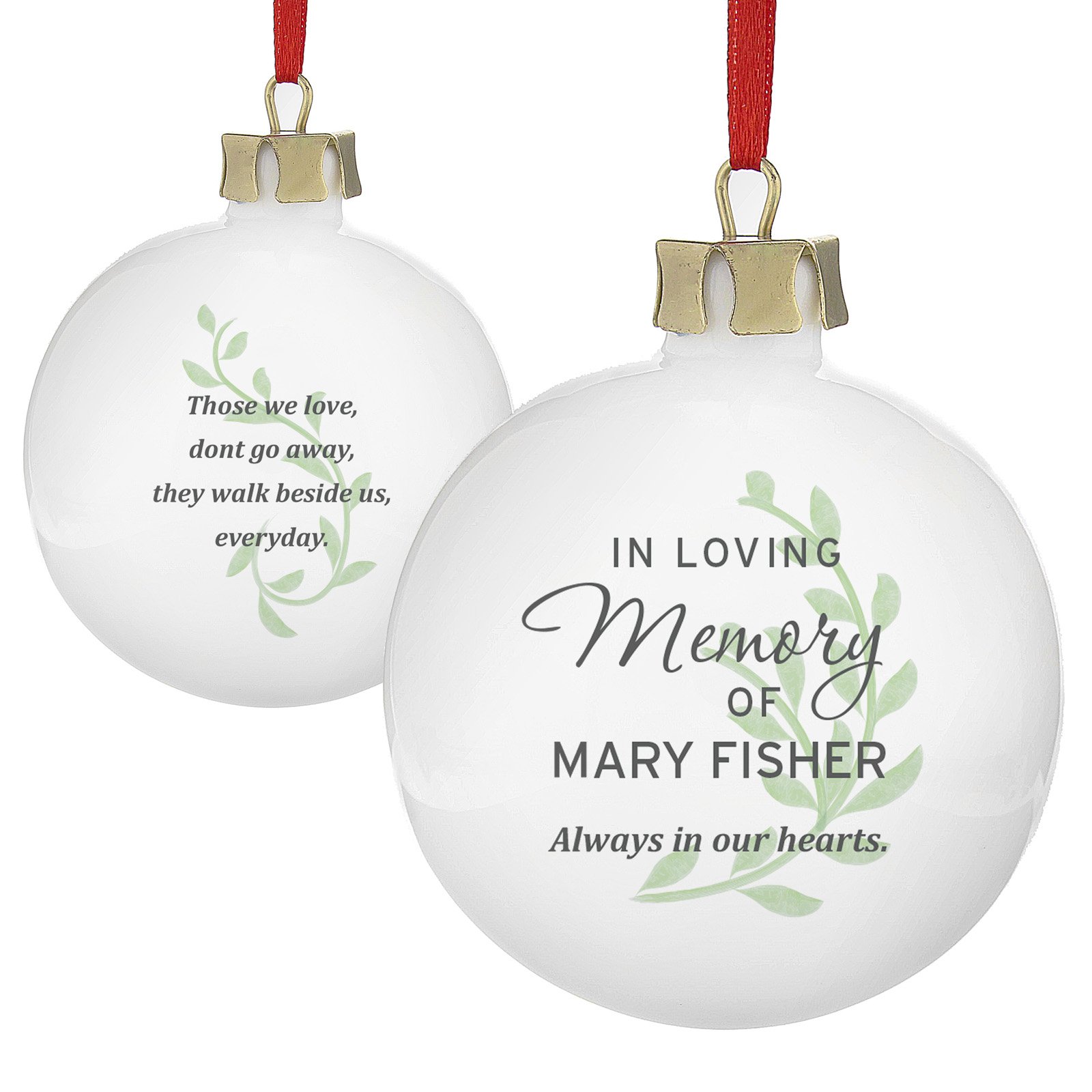 Personalised Memorial Bauble - In Loving Memory