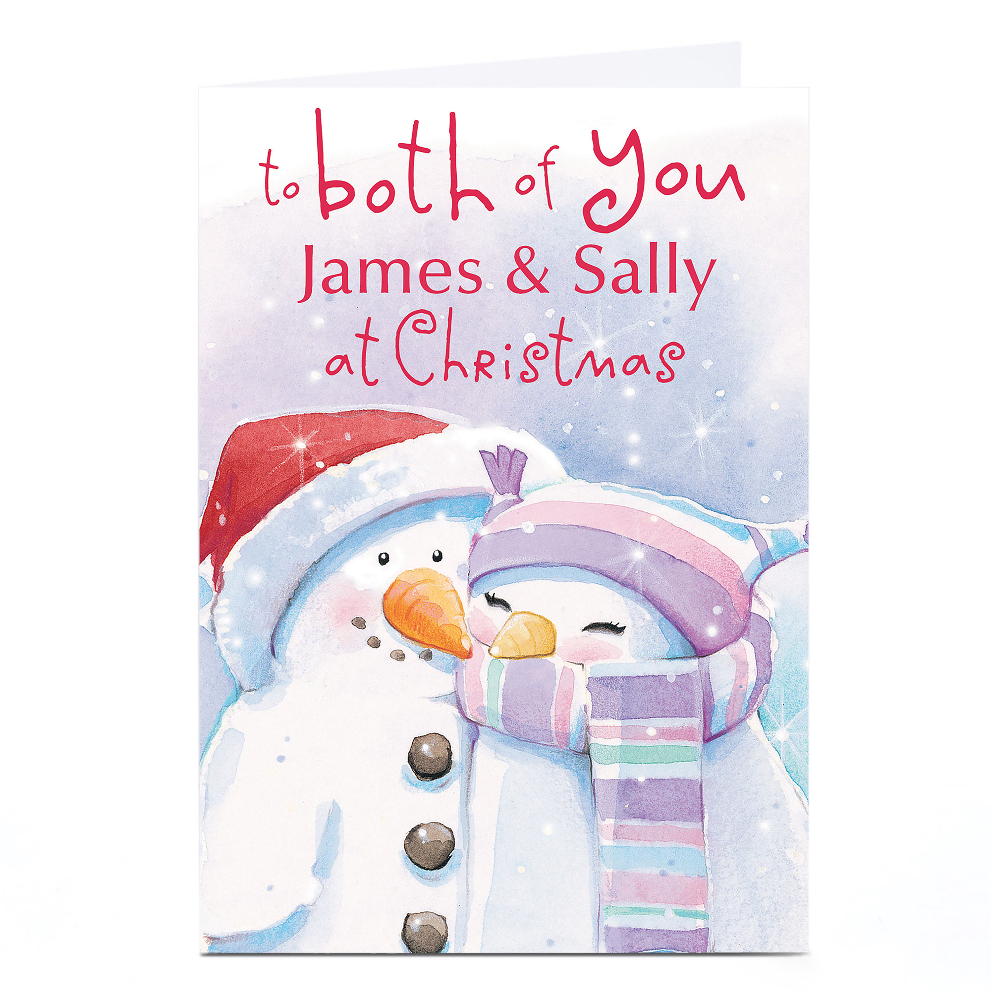 Personalised Christmas Card - Two Snowmen