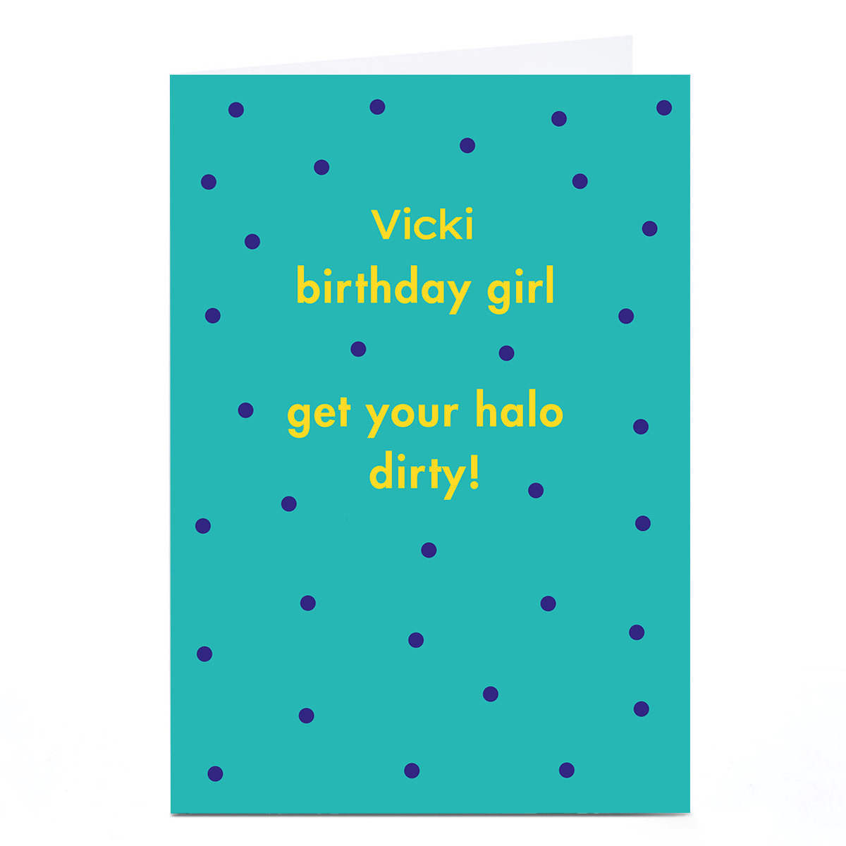 Personalised Baboon Birthday Card - Birthday Girl Halo 