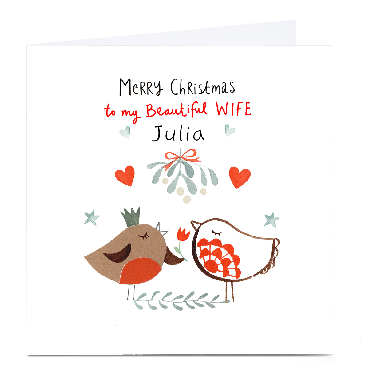 Personalised Lindsay Loves To Draw Christmas Card - Wife 