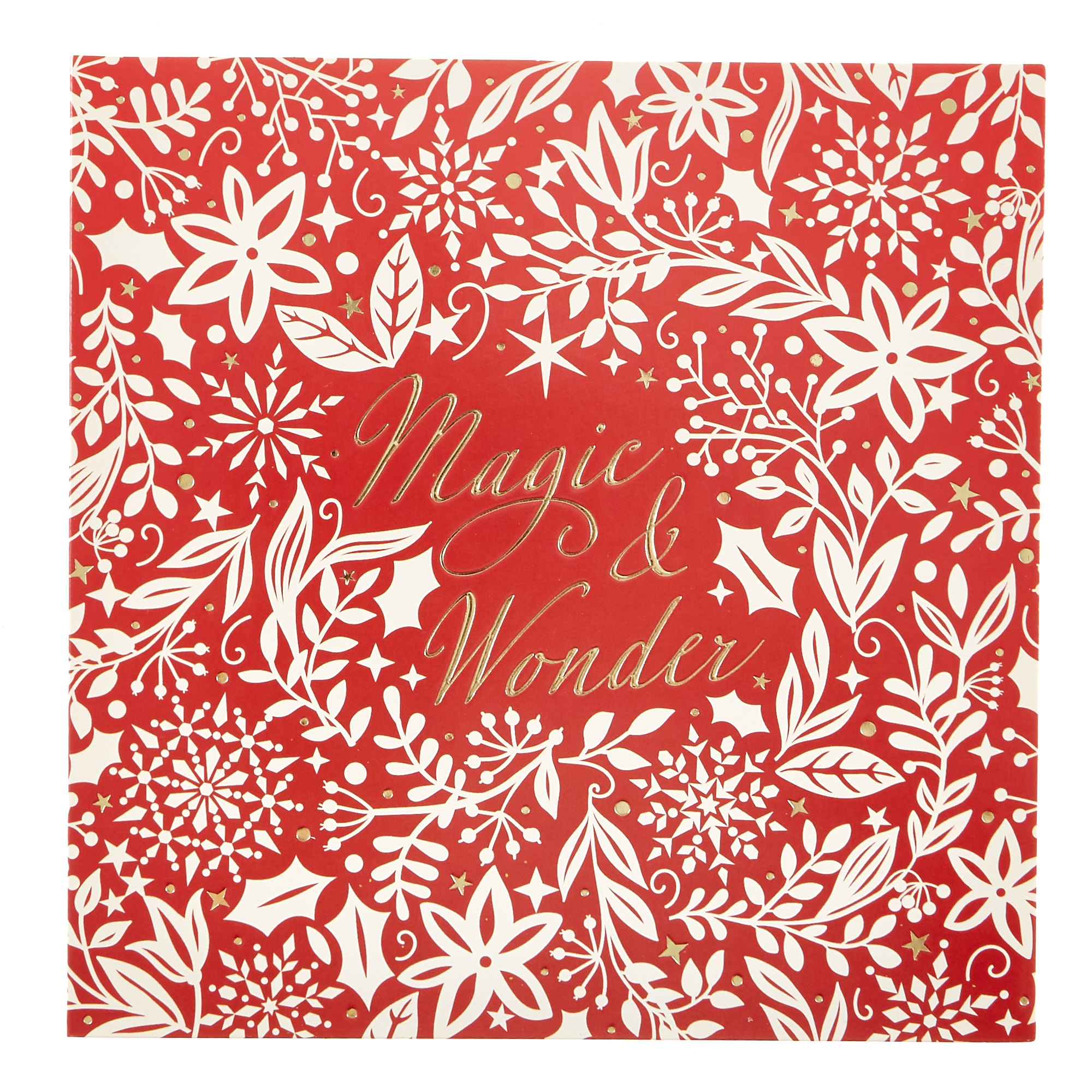 16 Charity Christmas Cards - Red & Green Leaves (2 Designs)