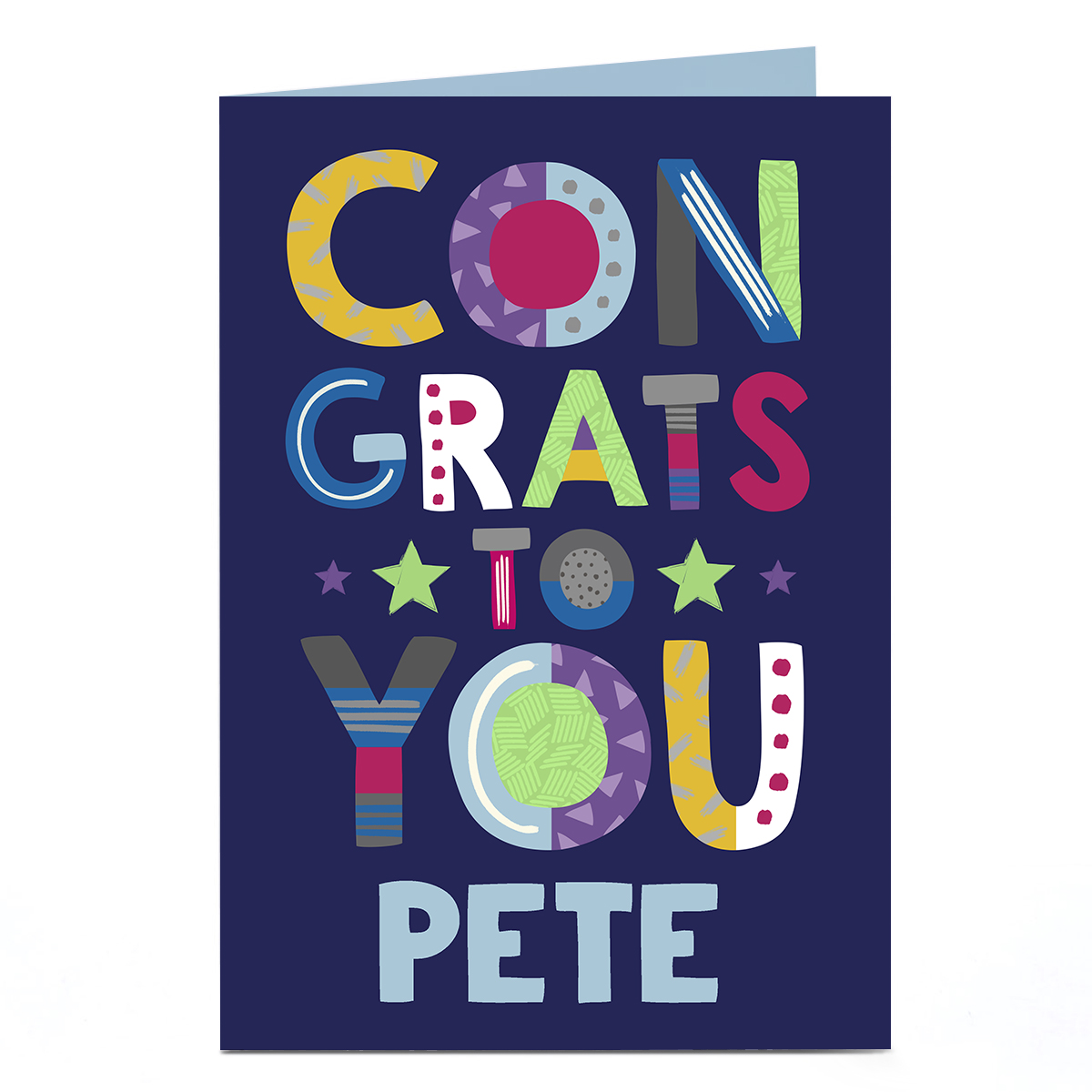 Personalised Congratulations Card - Congrats To You