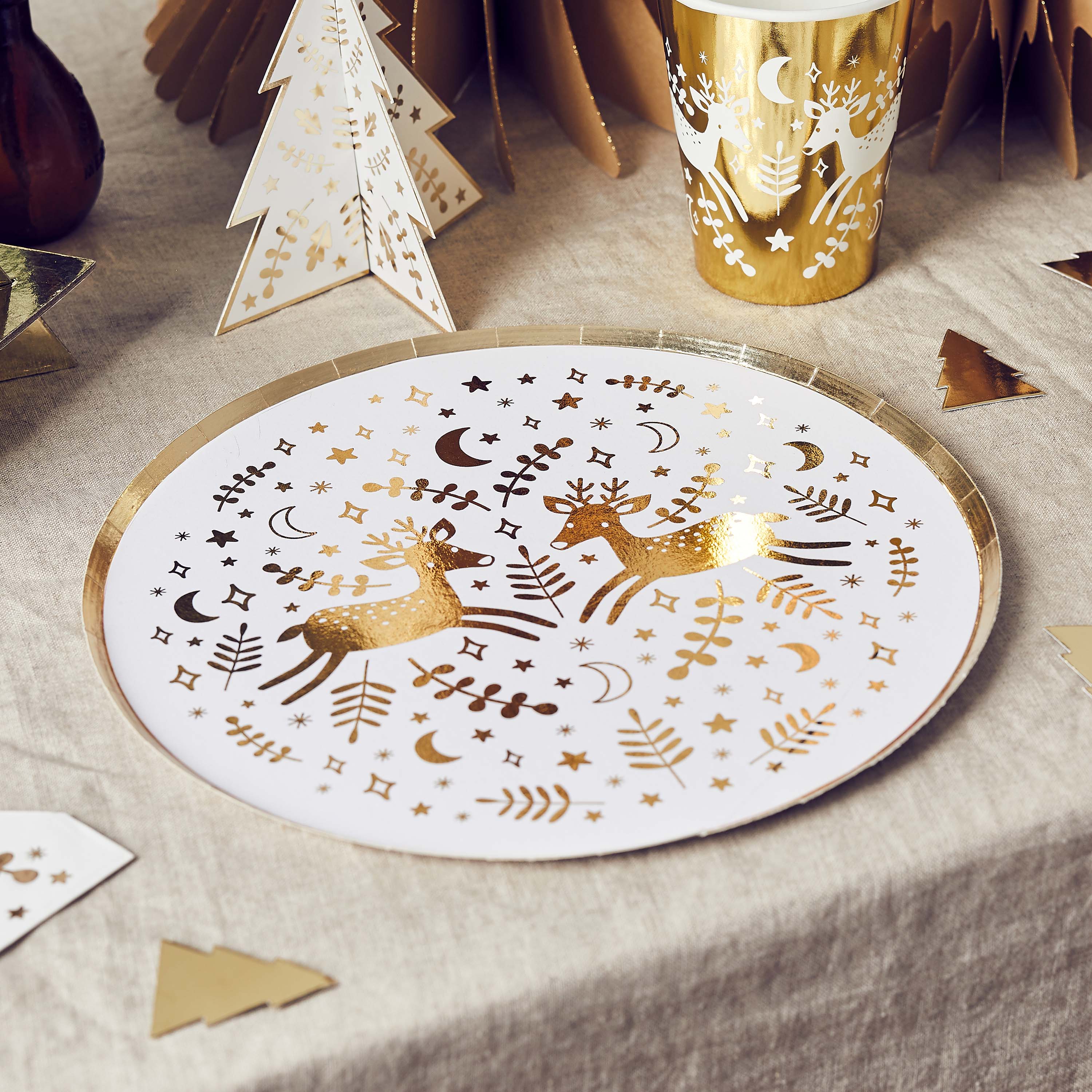 Reindeer Paper Plates - Pack of 8