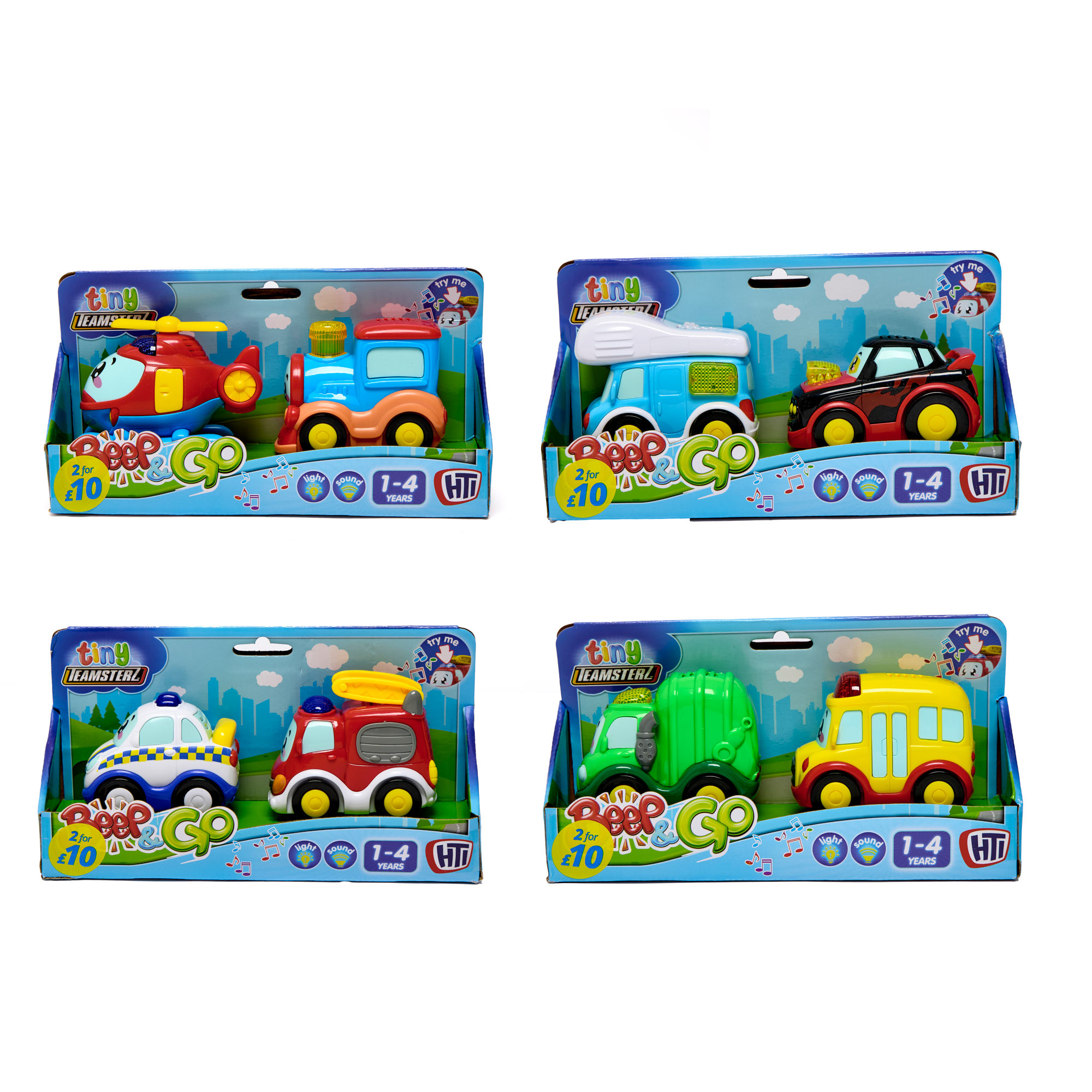 Tiny Teamsterz Beep & Go Vehicles - Pack of 2 (Lucky Dip)