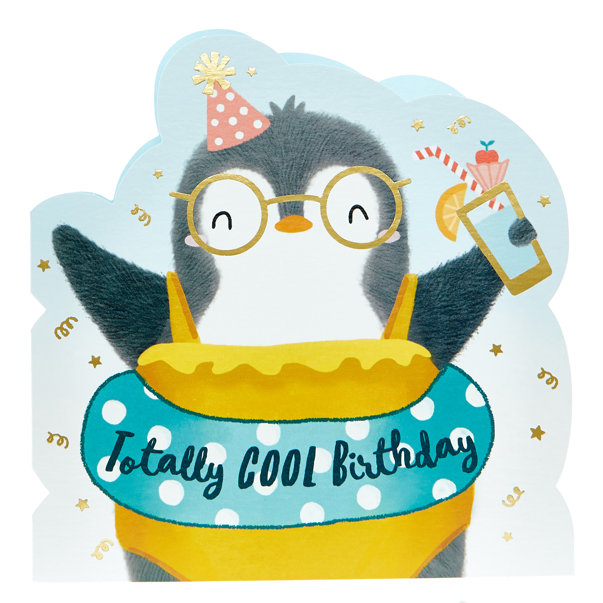Birthday Card - Penguin In Rubber Ring