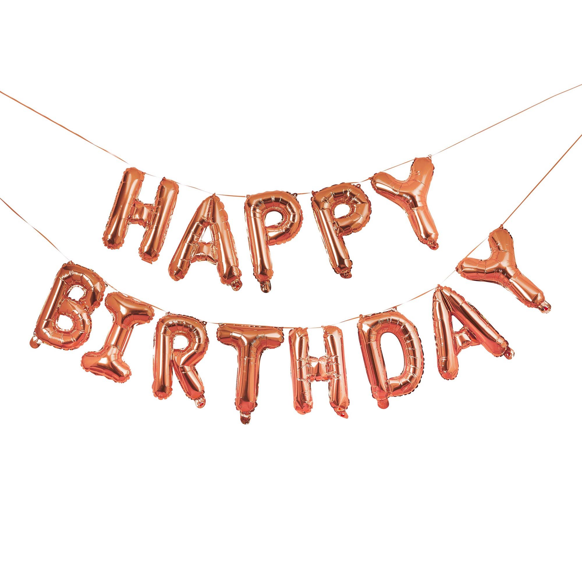 16-Inch Metallic 'Happy Birthday' Foil Balloon Garland (3 Colour Options)