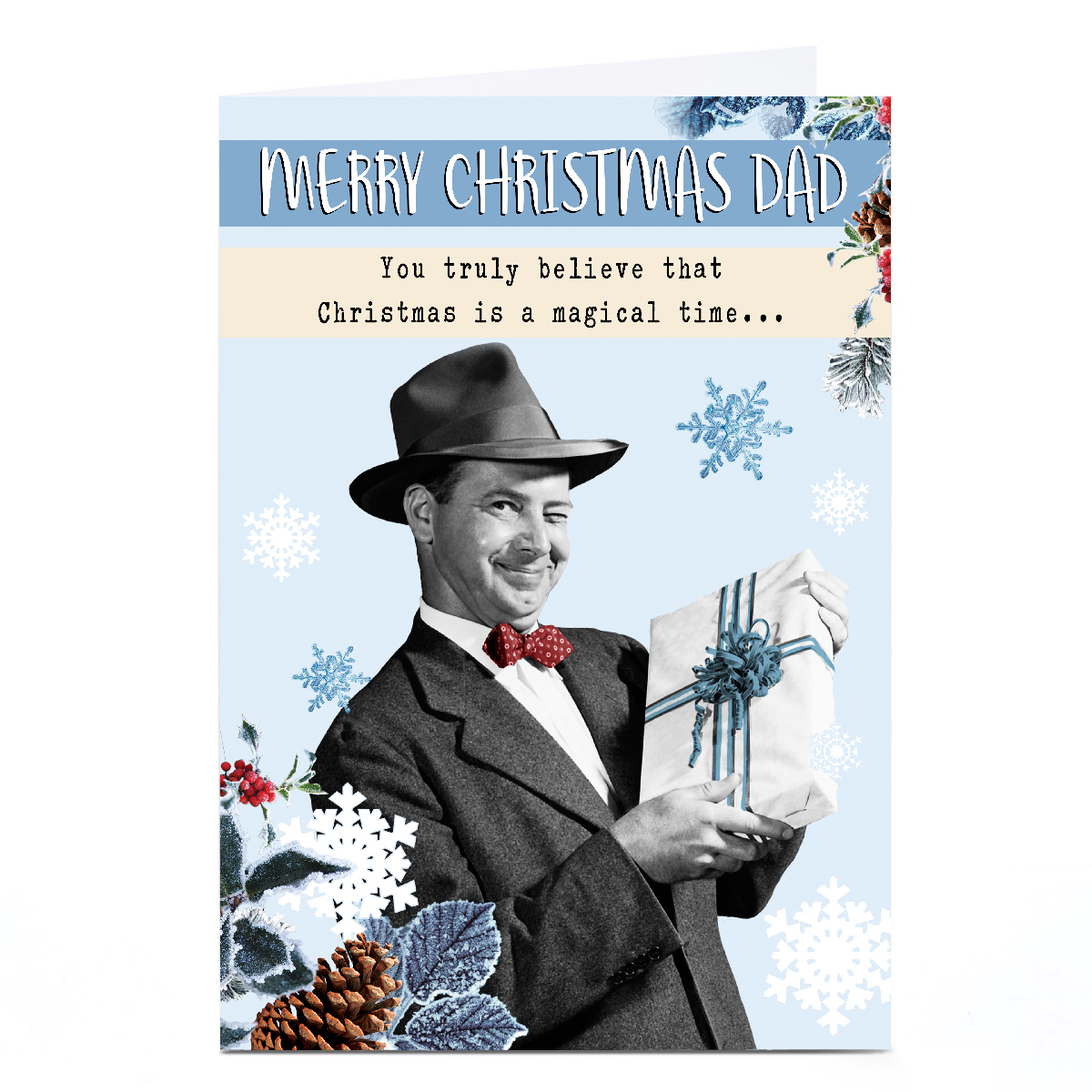 Personalised Quitting Hollywood Christmas Card - Merry Christmas Dad