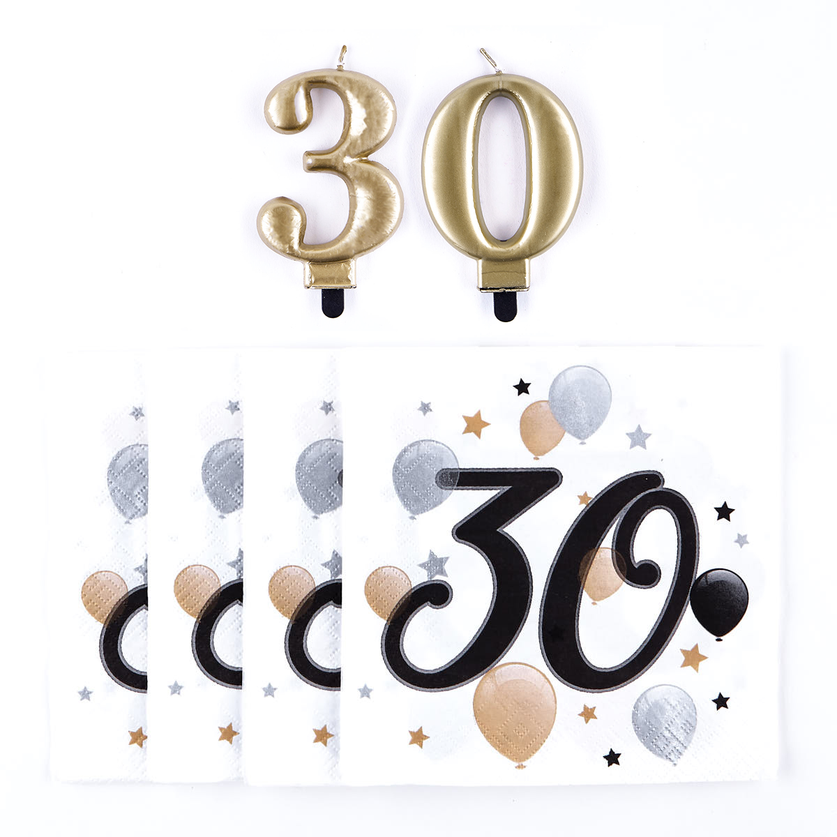 30th Birthday Napkin & Candle Bundle