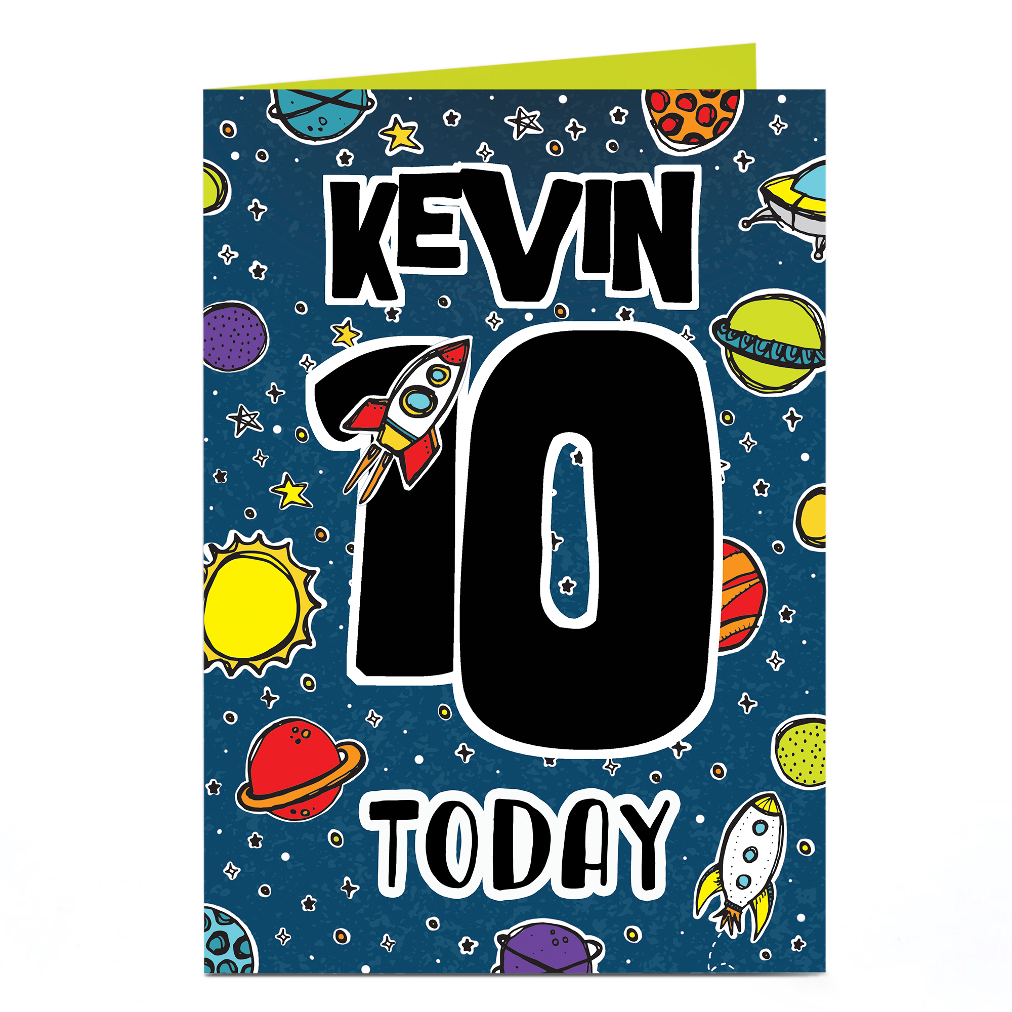 Personalised Editable Age Birthday Card - Stars and Planets