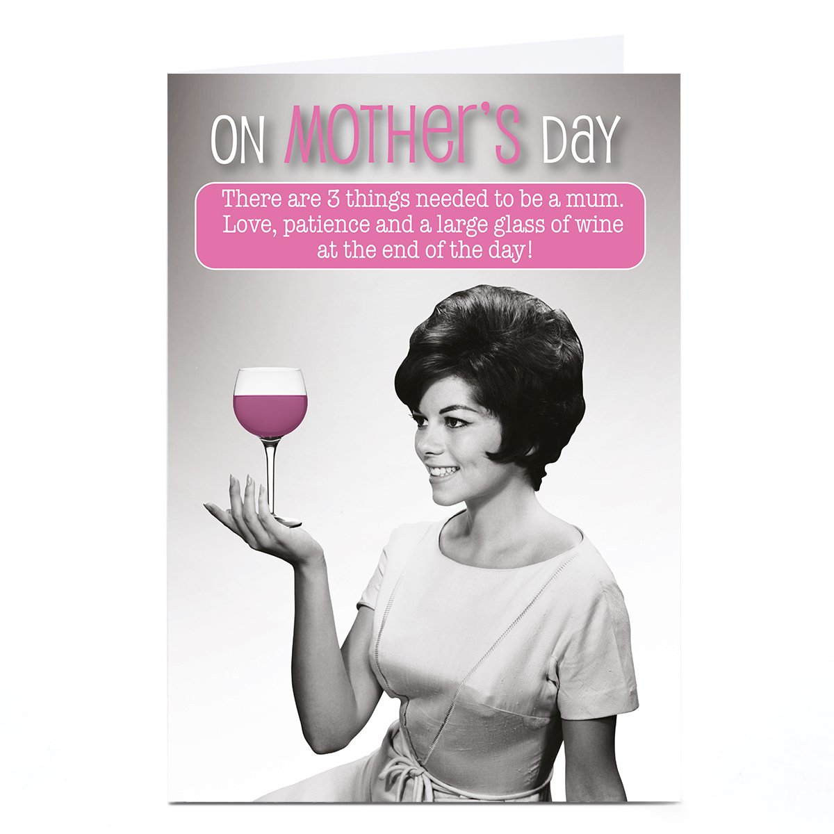 Personalised Qutting Hollywood Mother's Day Card - Mum Large Glass 