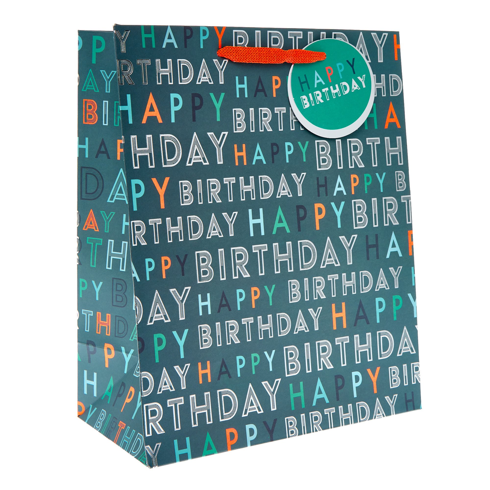 Neon Happy Birthday Large Portrait Gift Bag