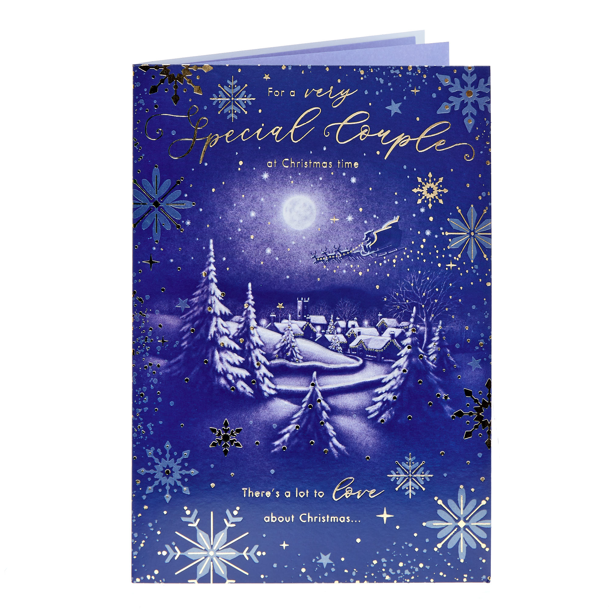 Special Couple Snow Scene Christmas Card