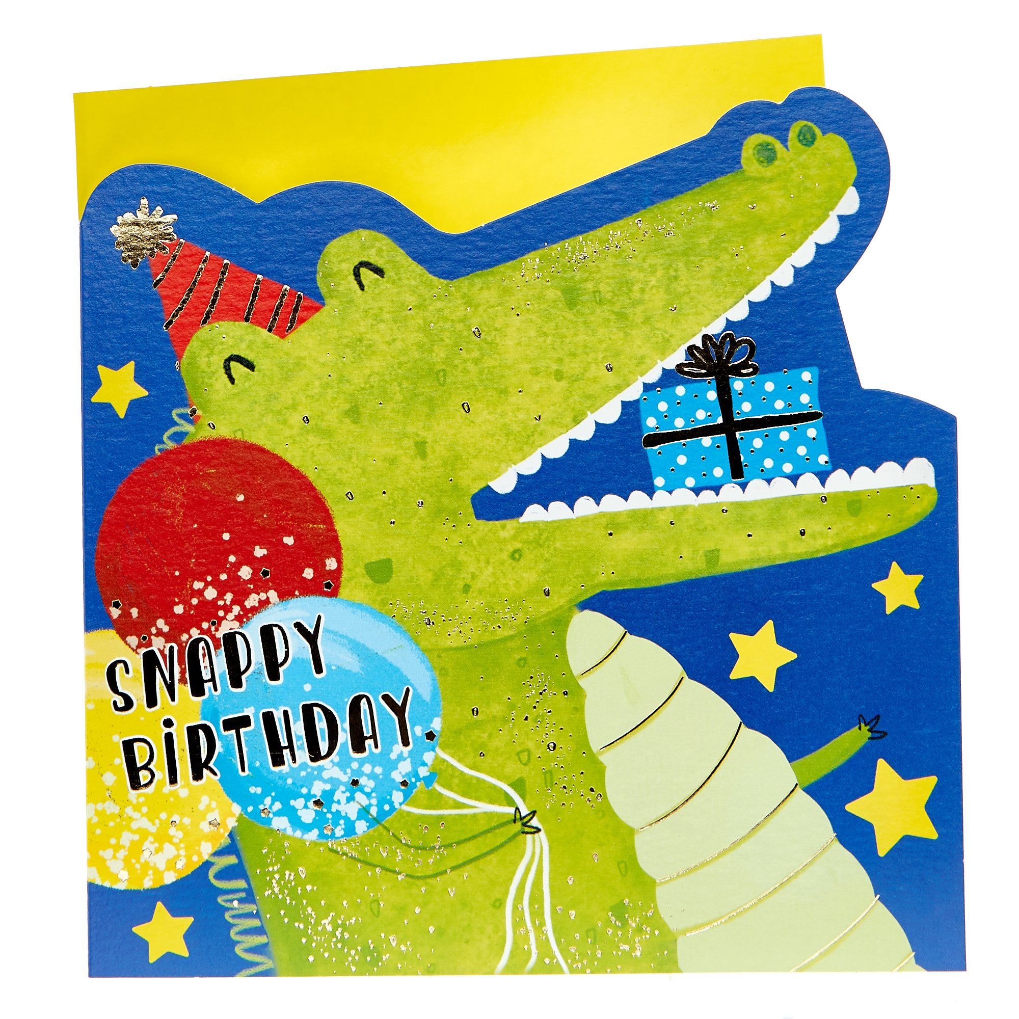 Birthday Card - Party Crocodile