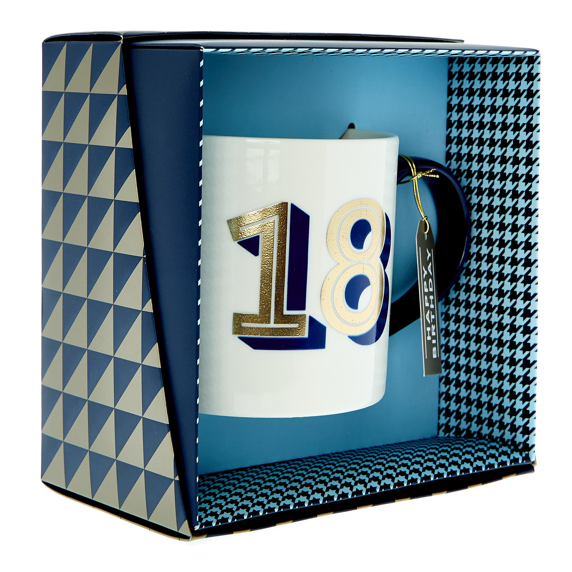 18th Birthday Mug In A Box - Blue & Gold 