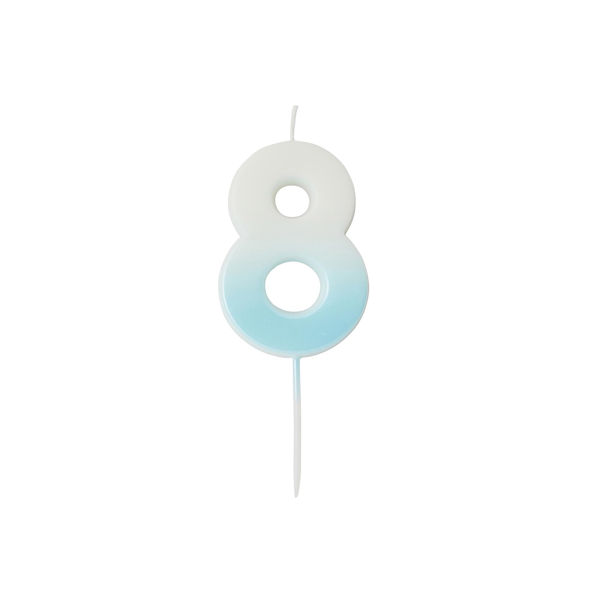 Blue Ombre Number Cake Candle (0-9)