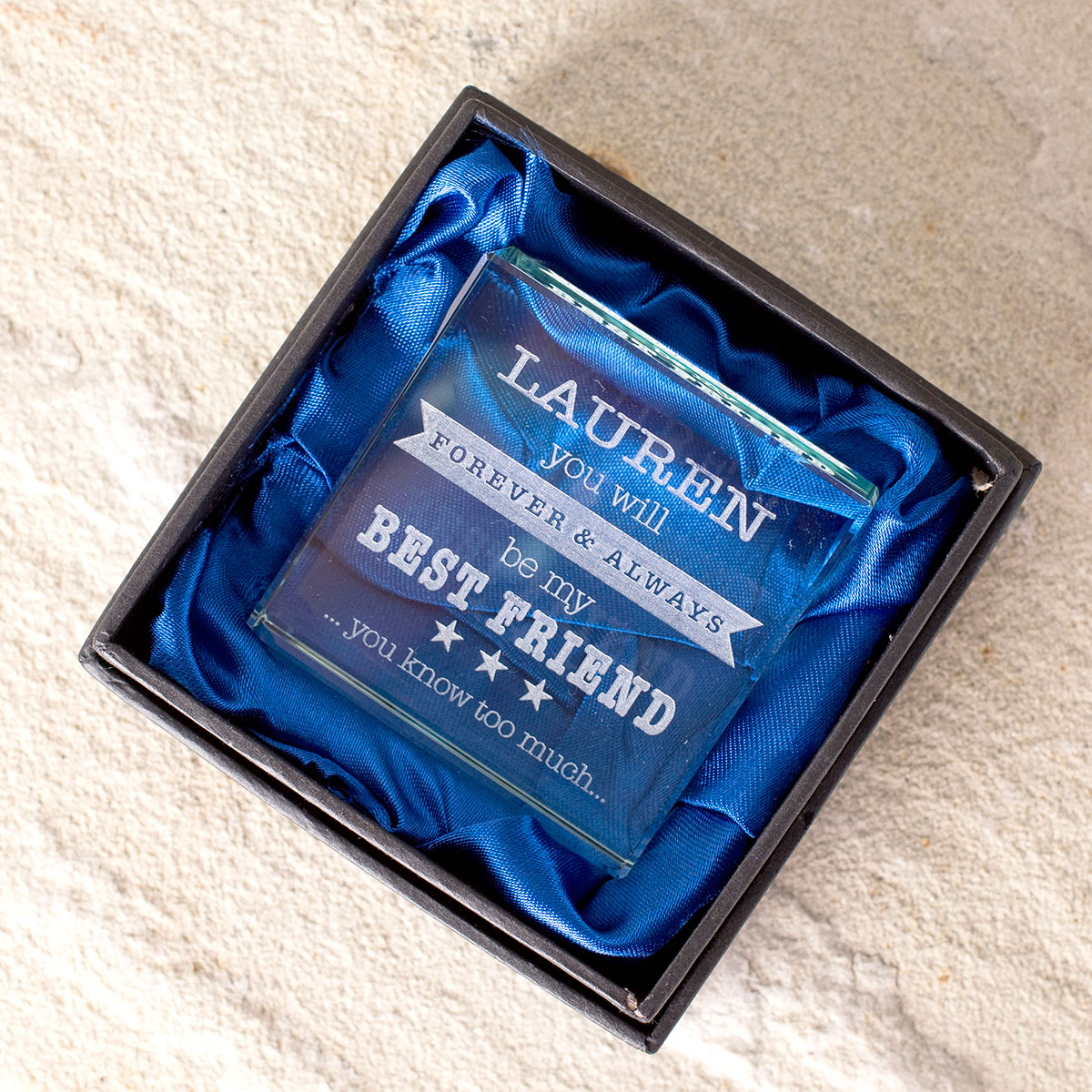 Personalised Engraved Glass Token - Forever & Always My Best Friend