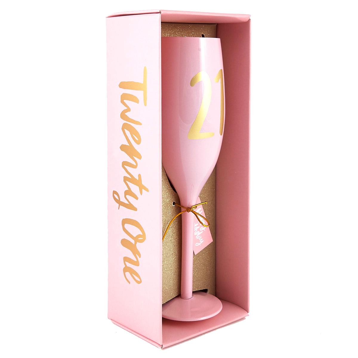 21st Birthday Large Peach Champagne Flute