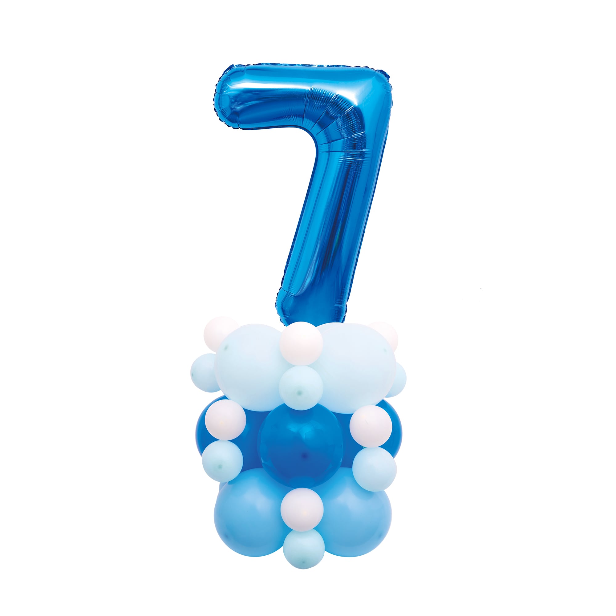 Blue 51-Inch Age 7 Air-Fill Balloon Stack Set