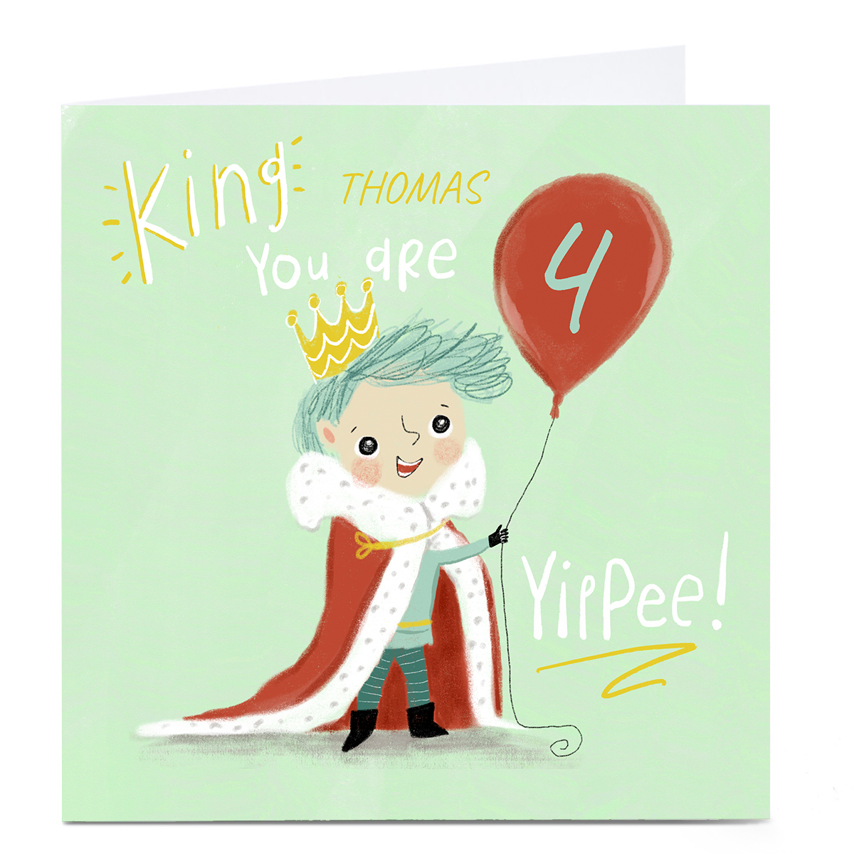 Personalised Emma Valenghi Birthday Card - King, Any Name & Age