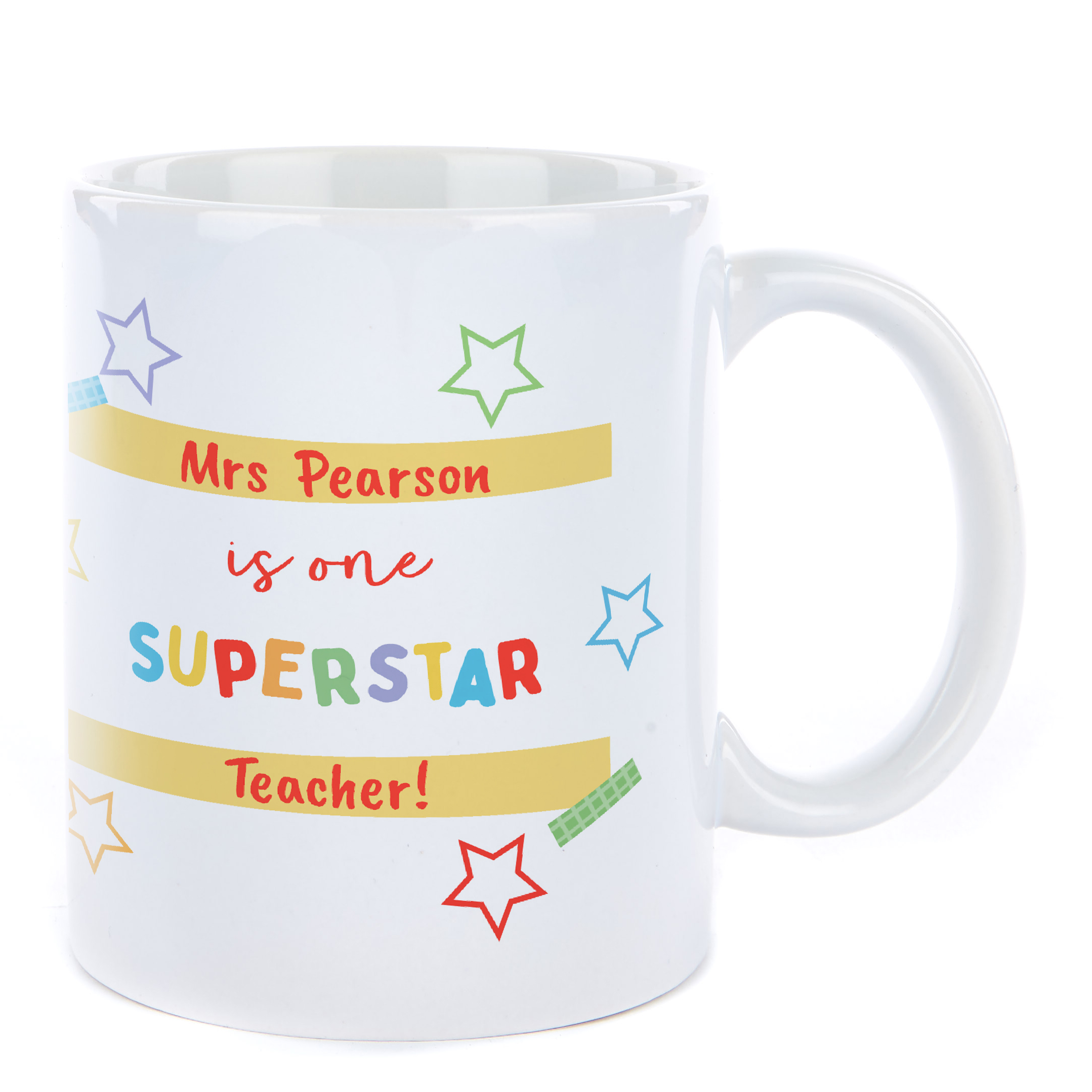 Personalised Hugs Thank You Teacher Mug - Superstar Teacher