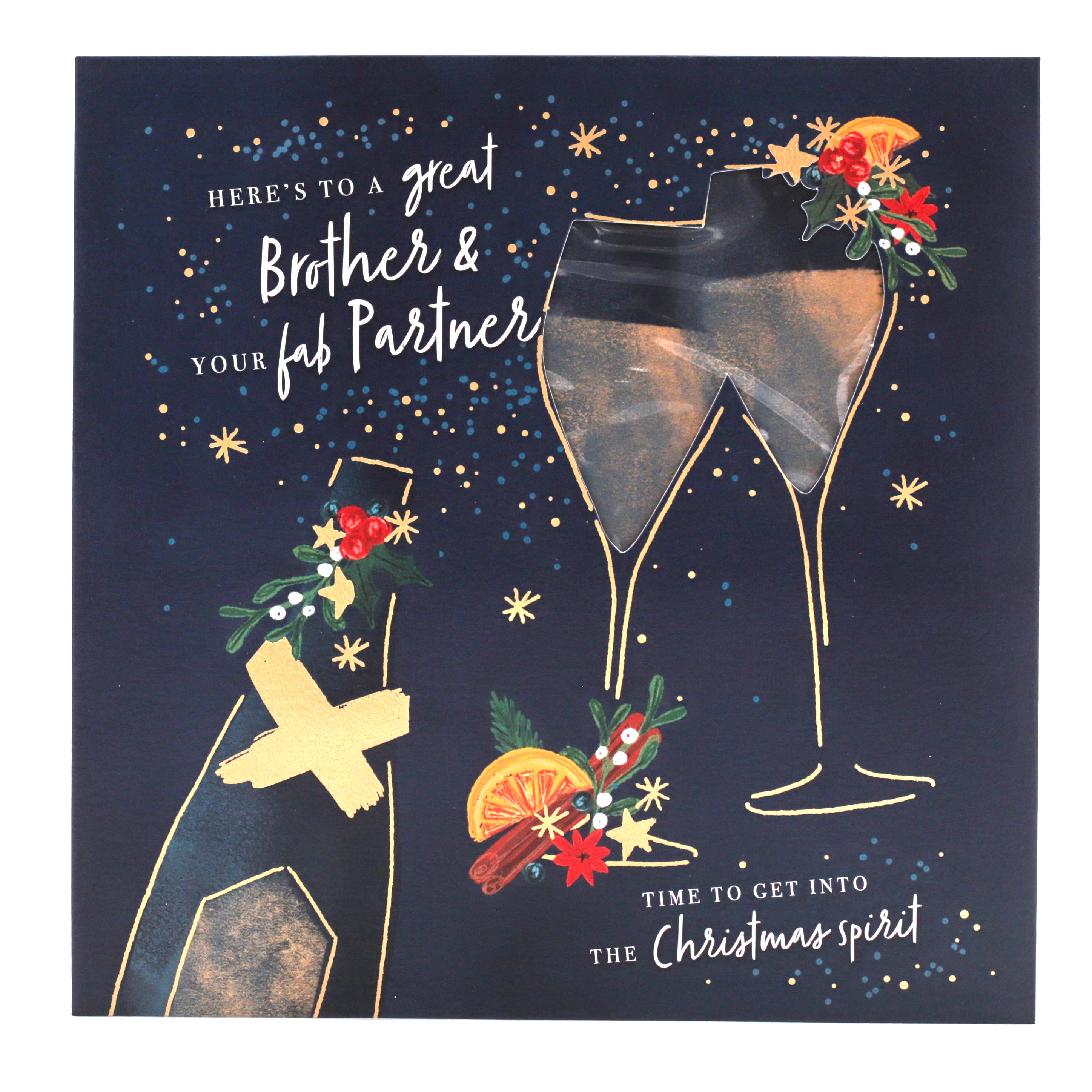 Exquisite Collection Christmas Card - Brother And Partner, Christmas Spirit