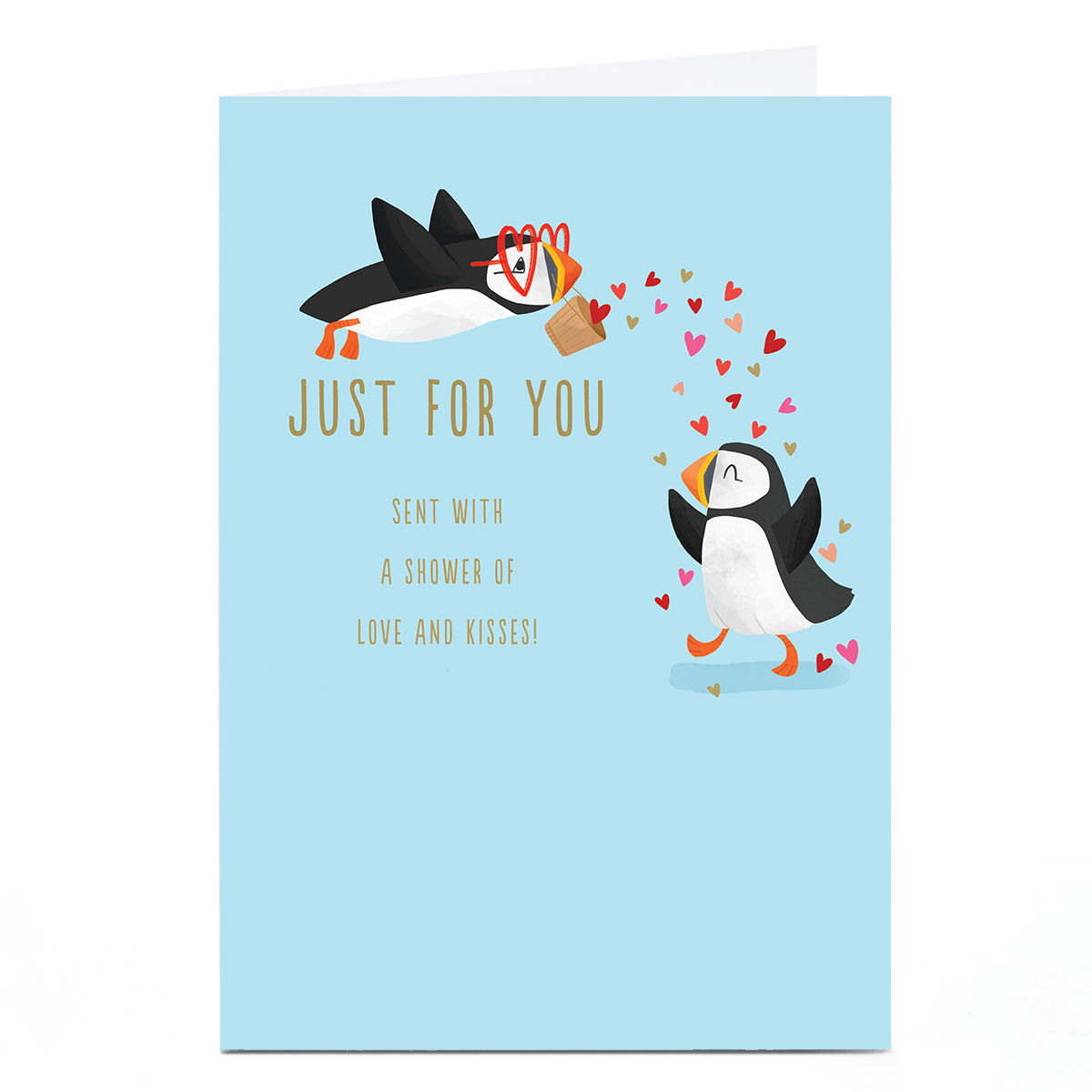 Personalised Valentine's Day Card - Shower of Love and Kisses