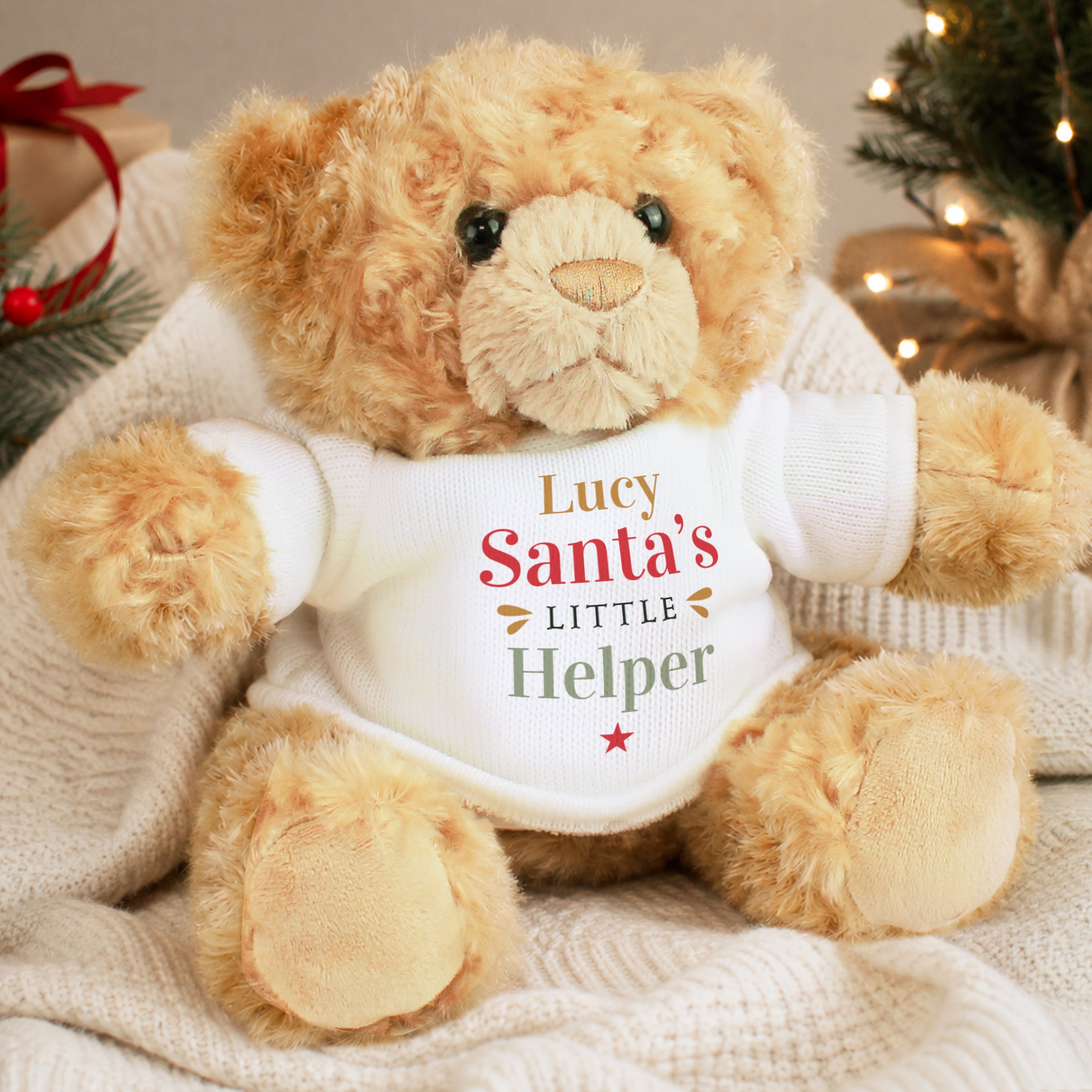 Personalised Santa's Little Helper Teddy Bear