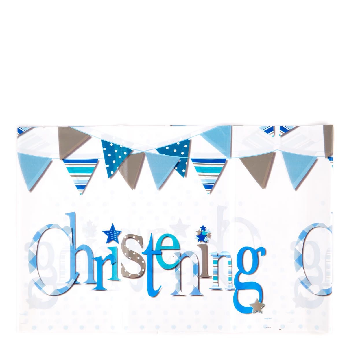 Blue Christening Party Tableware & Decoration Bundle - 16 Guests