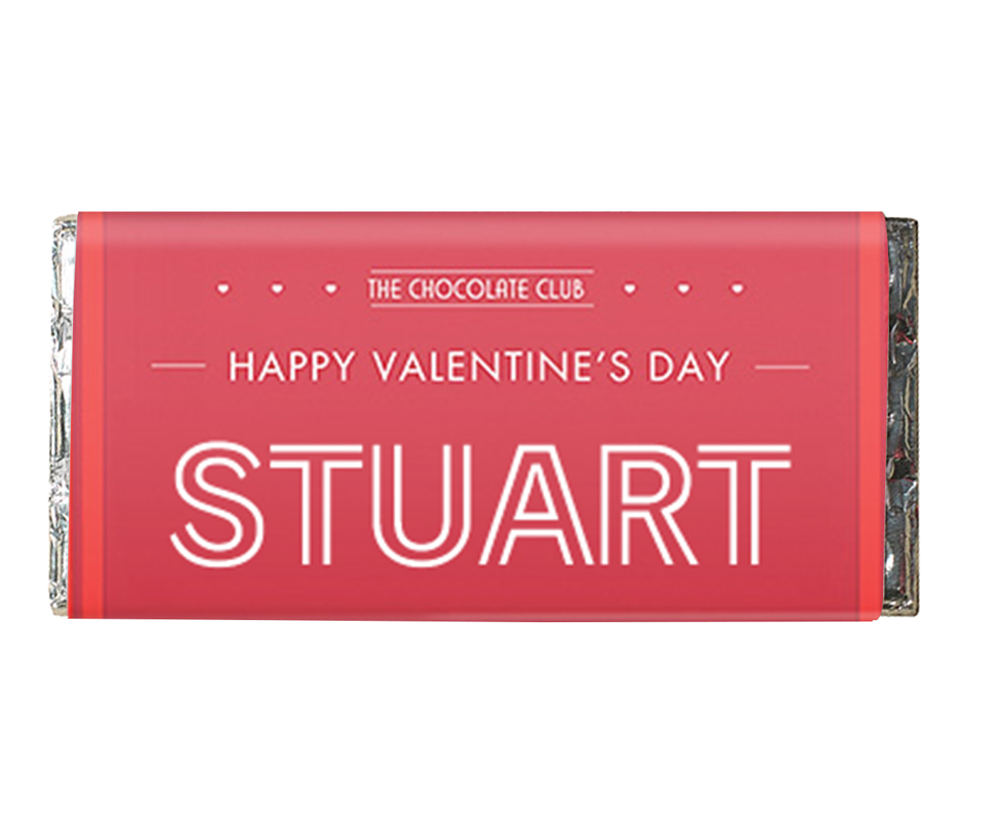 Personalised Valentine's Day Red Chocolate Bar