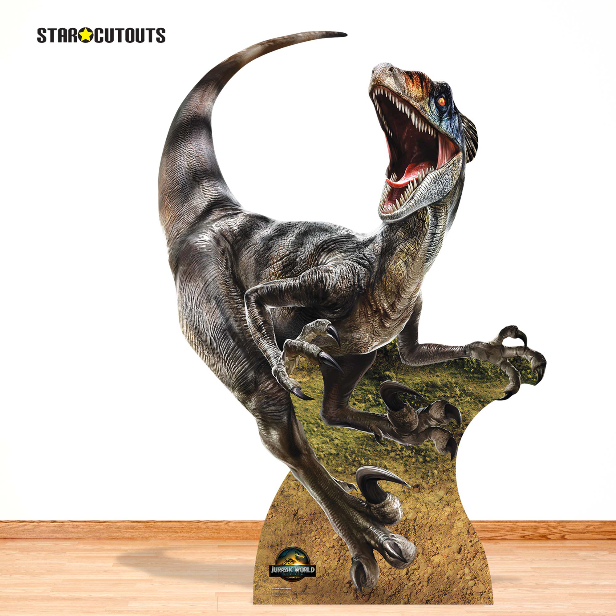 Velociraptor Dinosaur Jurassic World Rebirth Cardboard Cutout