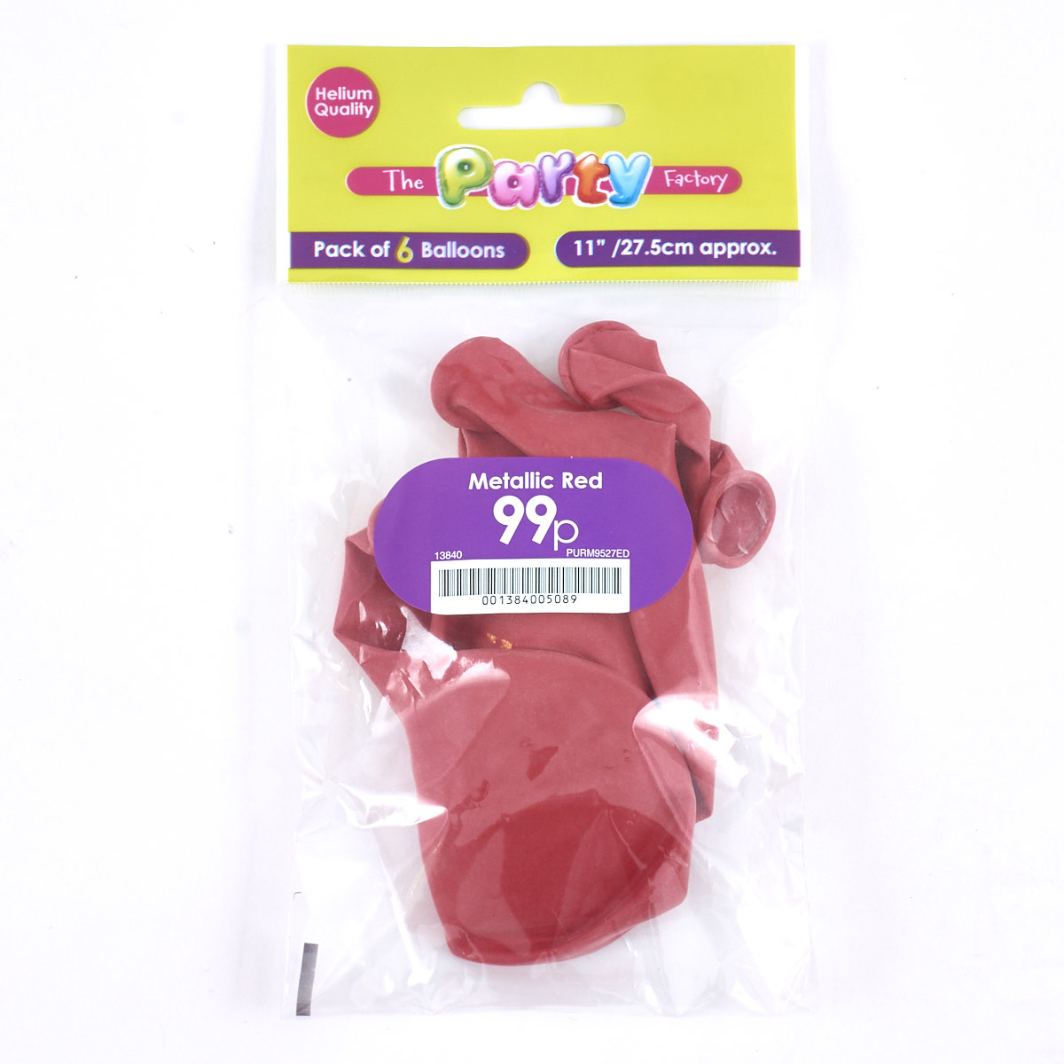 Metallic Red Air-fill Latex Balloons - Pack Of 6