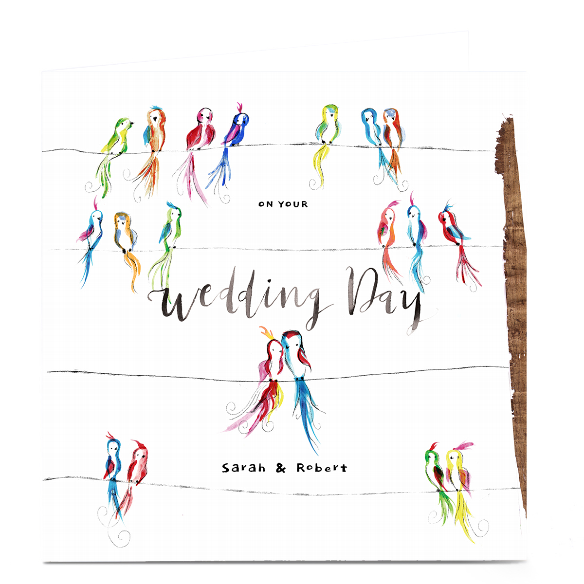 Personalised Emma Valenghi Wedding Card - Birds