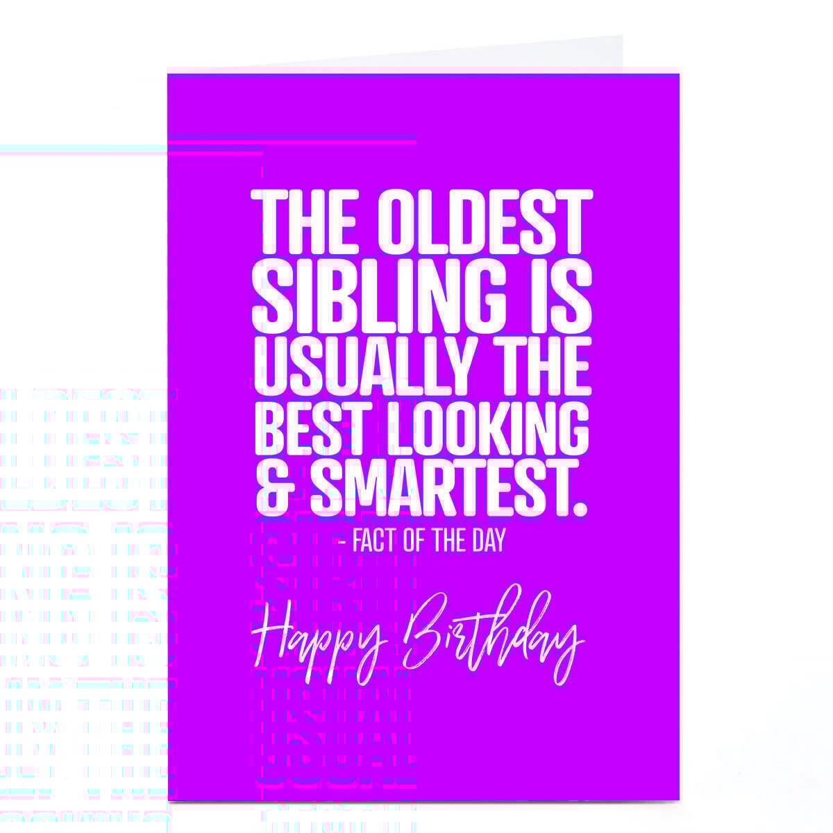 Personalised Punk Birthday Card - Oldest Sibling