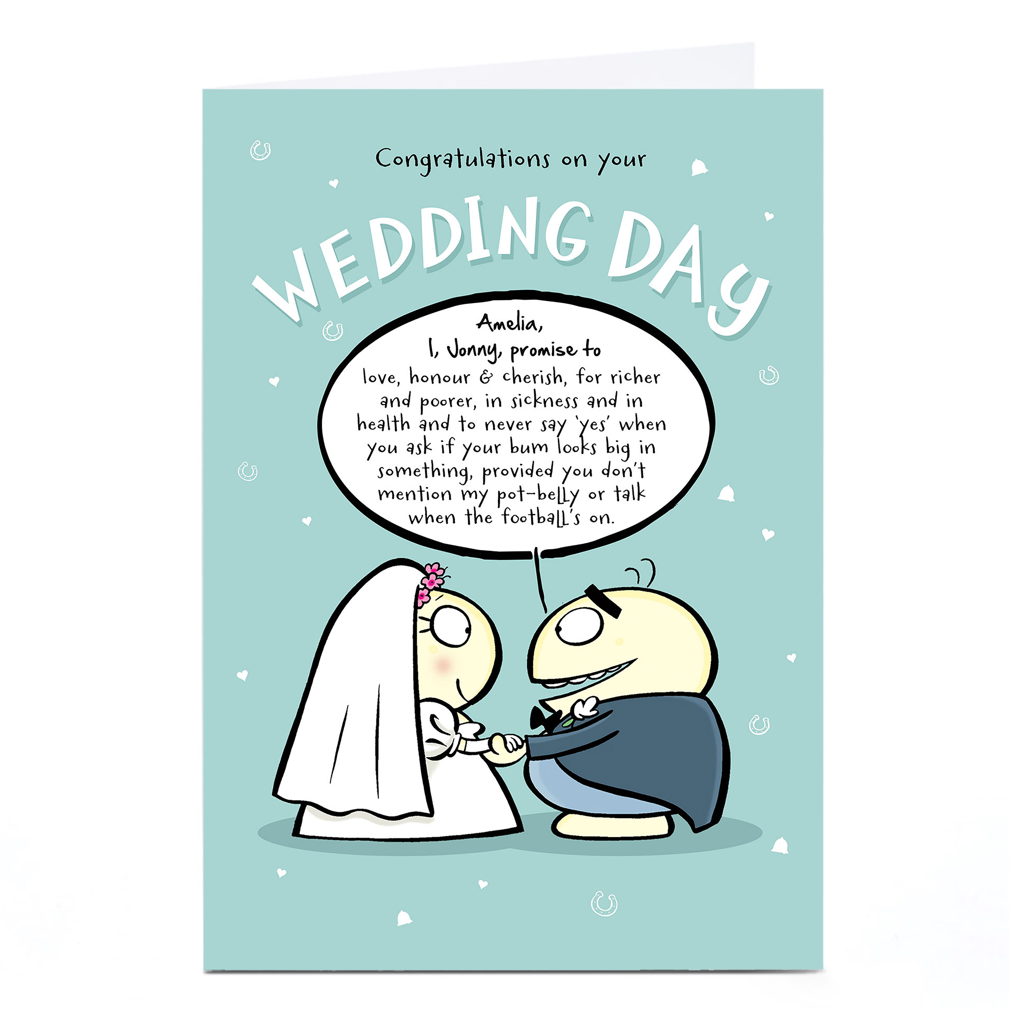 Personalised Wedding Card - Love, Honour & Cherish