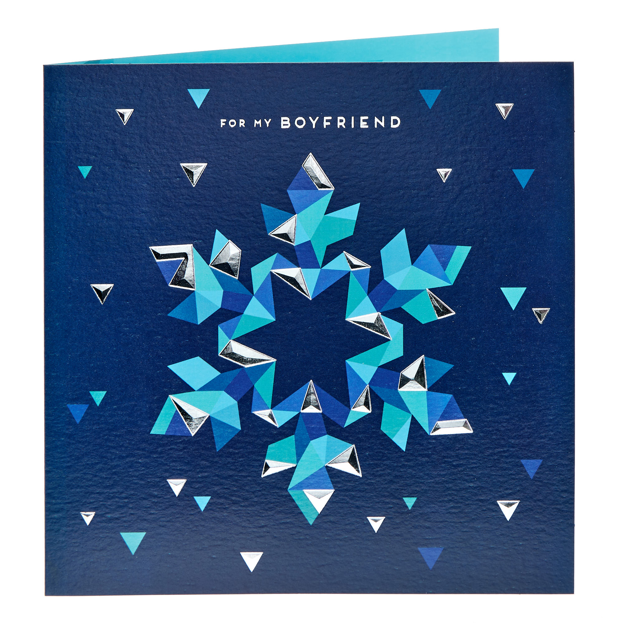 Platinum Boyfriend Geometric Snowflake Christmas Card