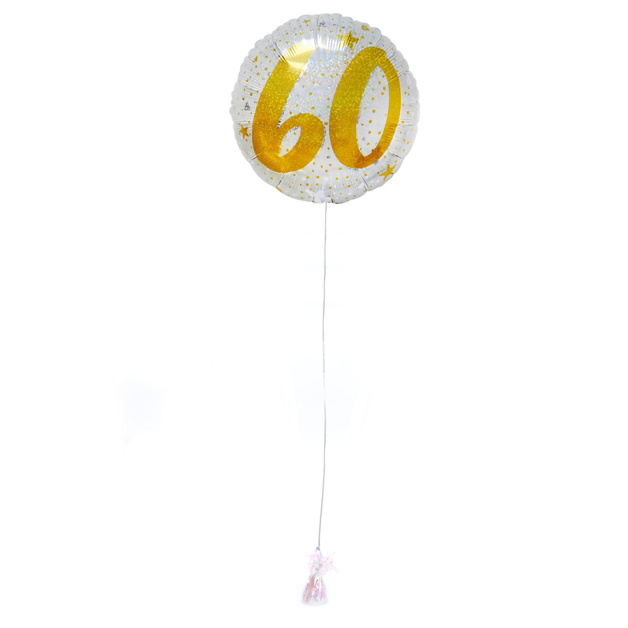 Gold & Silver 60th Birthday Balloon & Lindt Chocolates - FREE GIFT CARD!