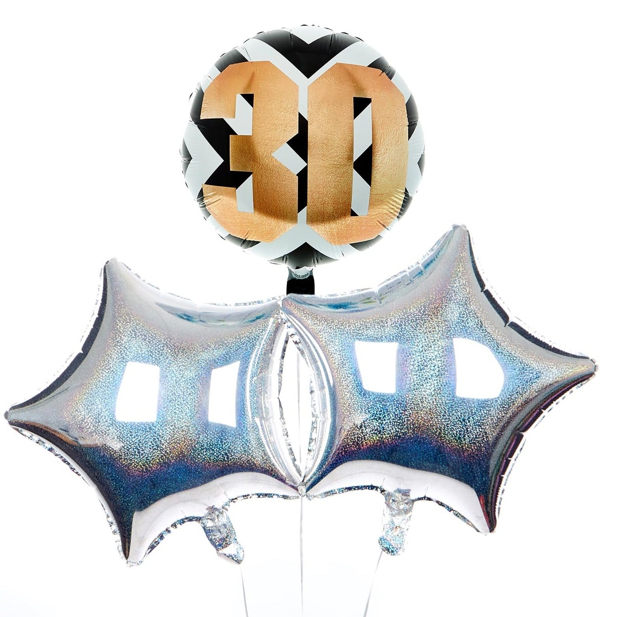 Modern 30th Birthday Balloon Bouquet - DELIVERED INFLATED!