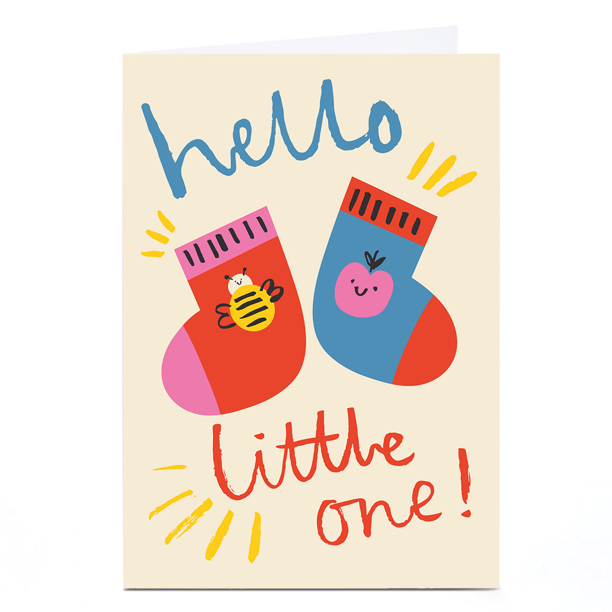 Personalised Ashley Le Quere New Baby Card - Socks