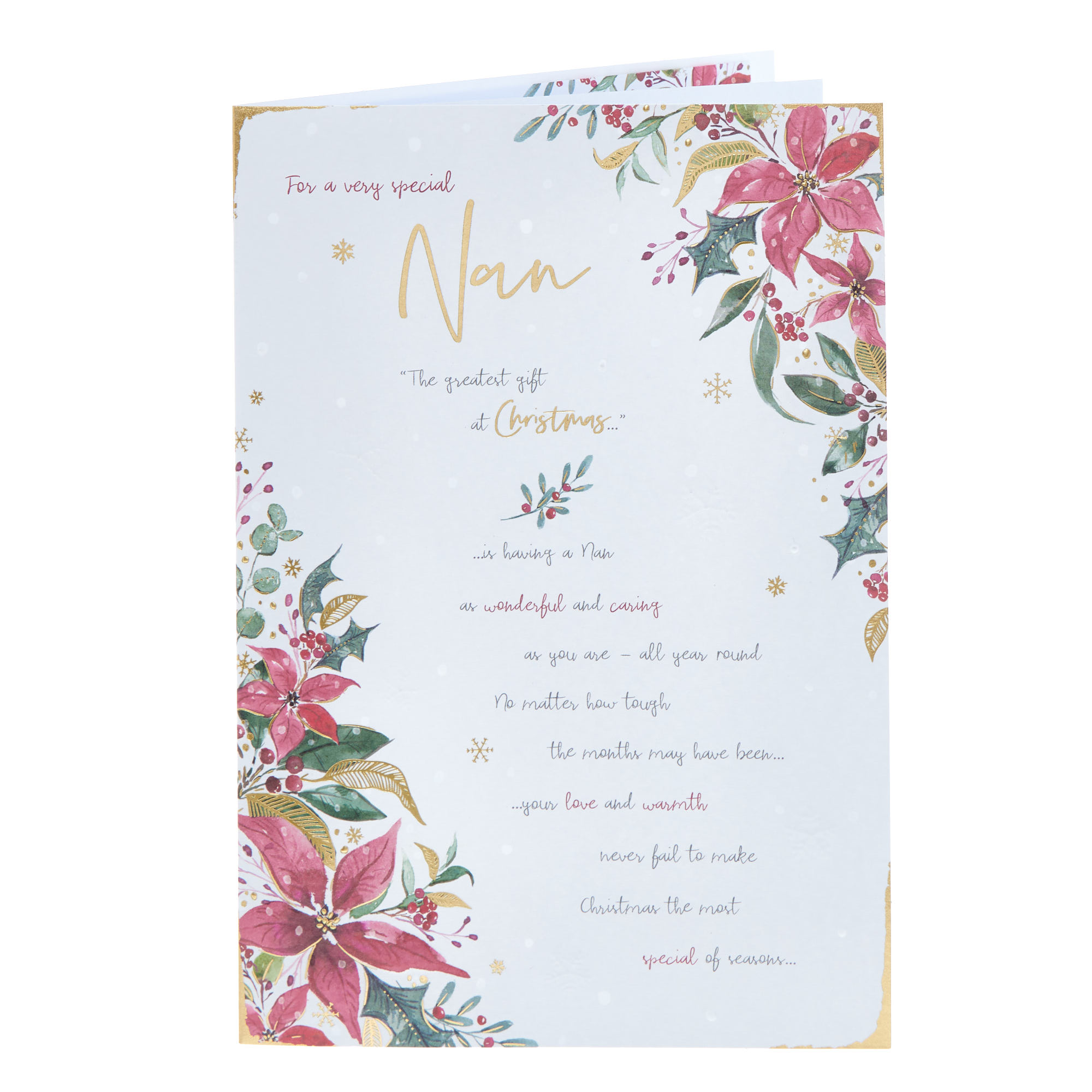 Special Nan Poinsettia Christmas Card
