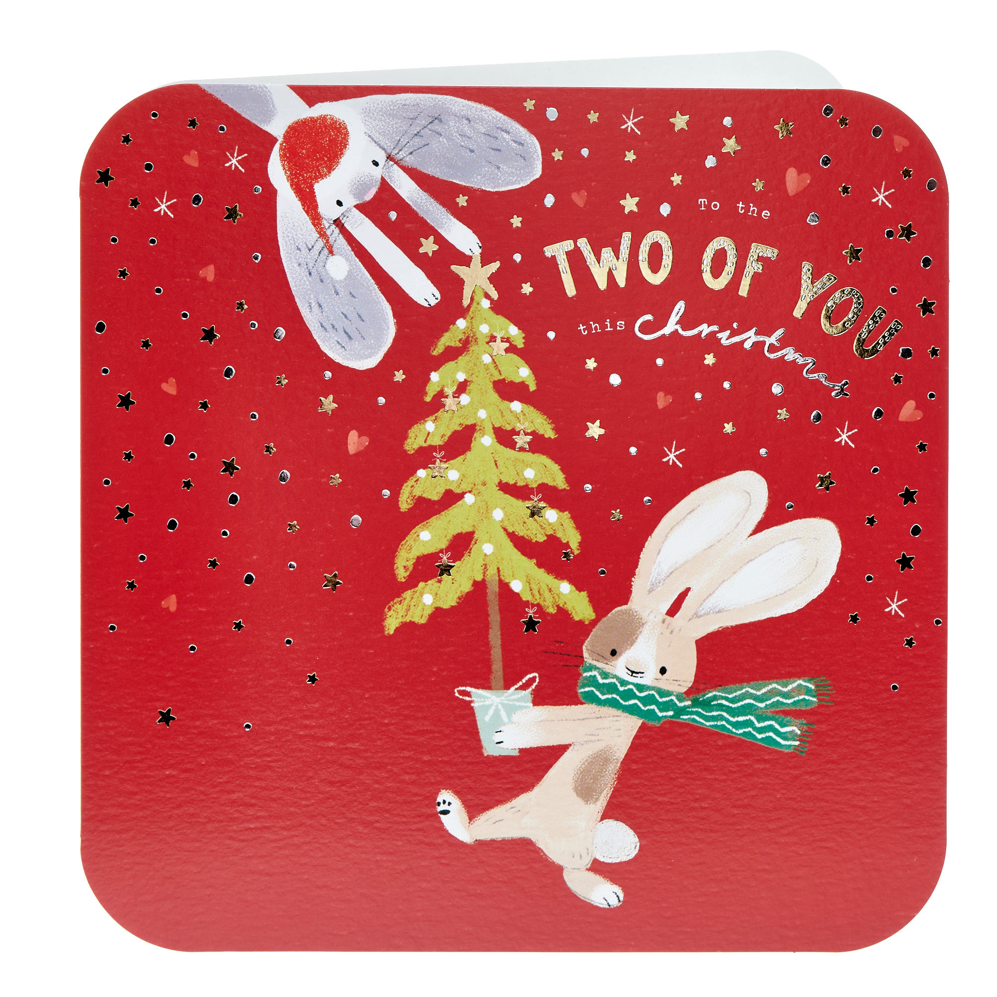 Platinum Two Of You Bunnies & Tree Christmas Card