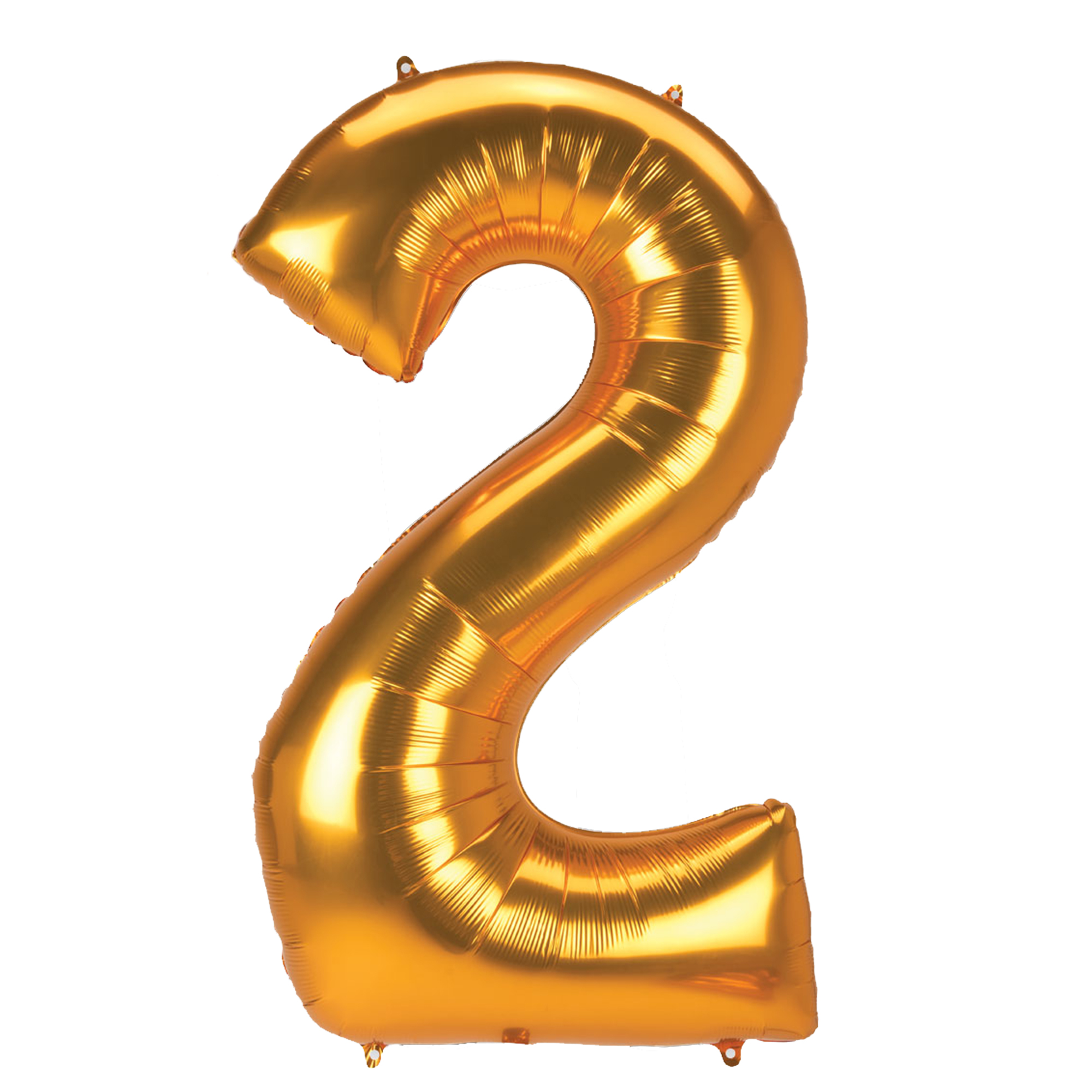 JUMBO 53-Inch Gold Foil Number 2 Balloon (Deflated) 